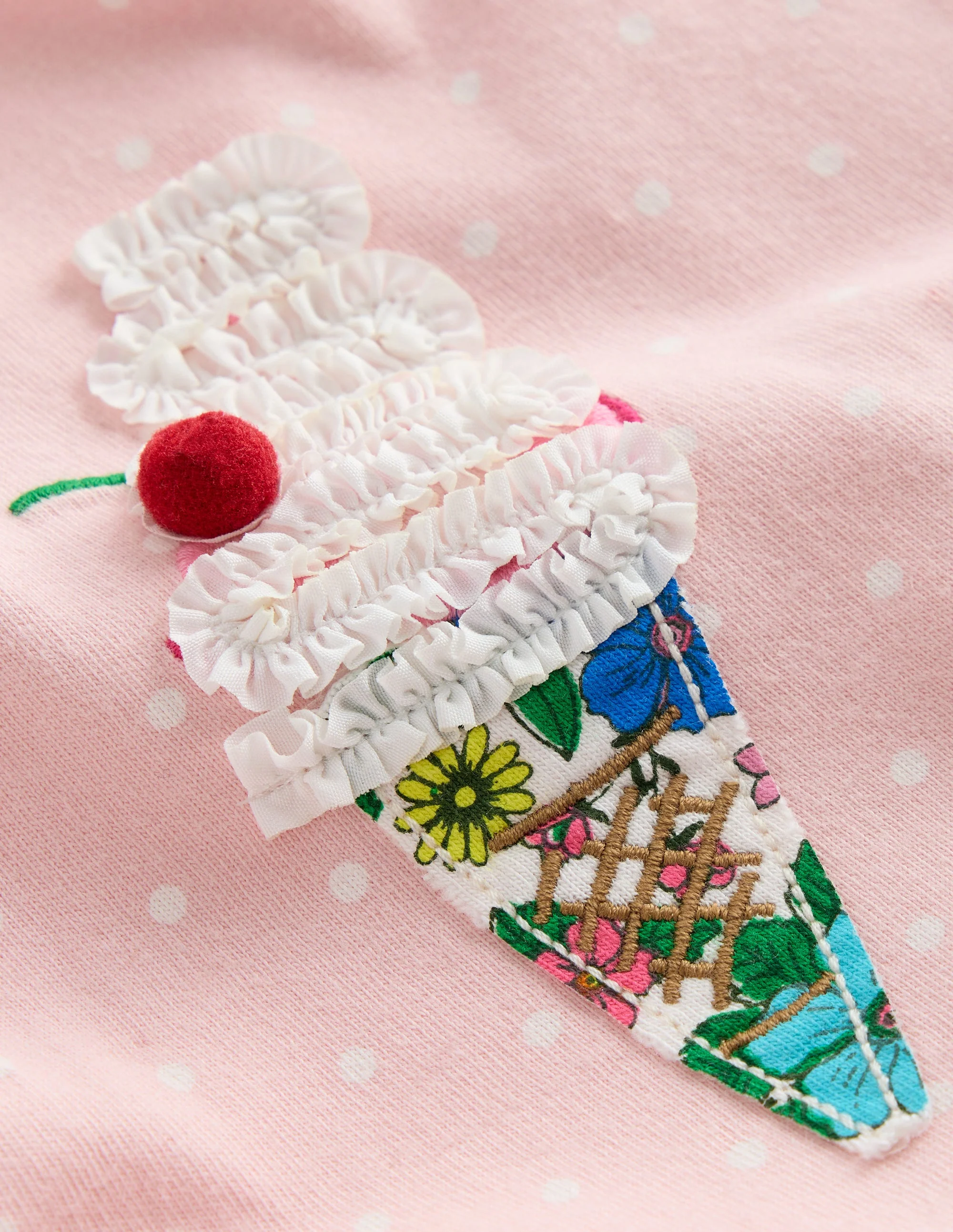 Jersey Applique Dress-Chalk Pink Ice Creams - Image 3