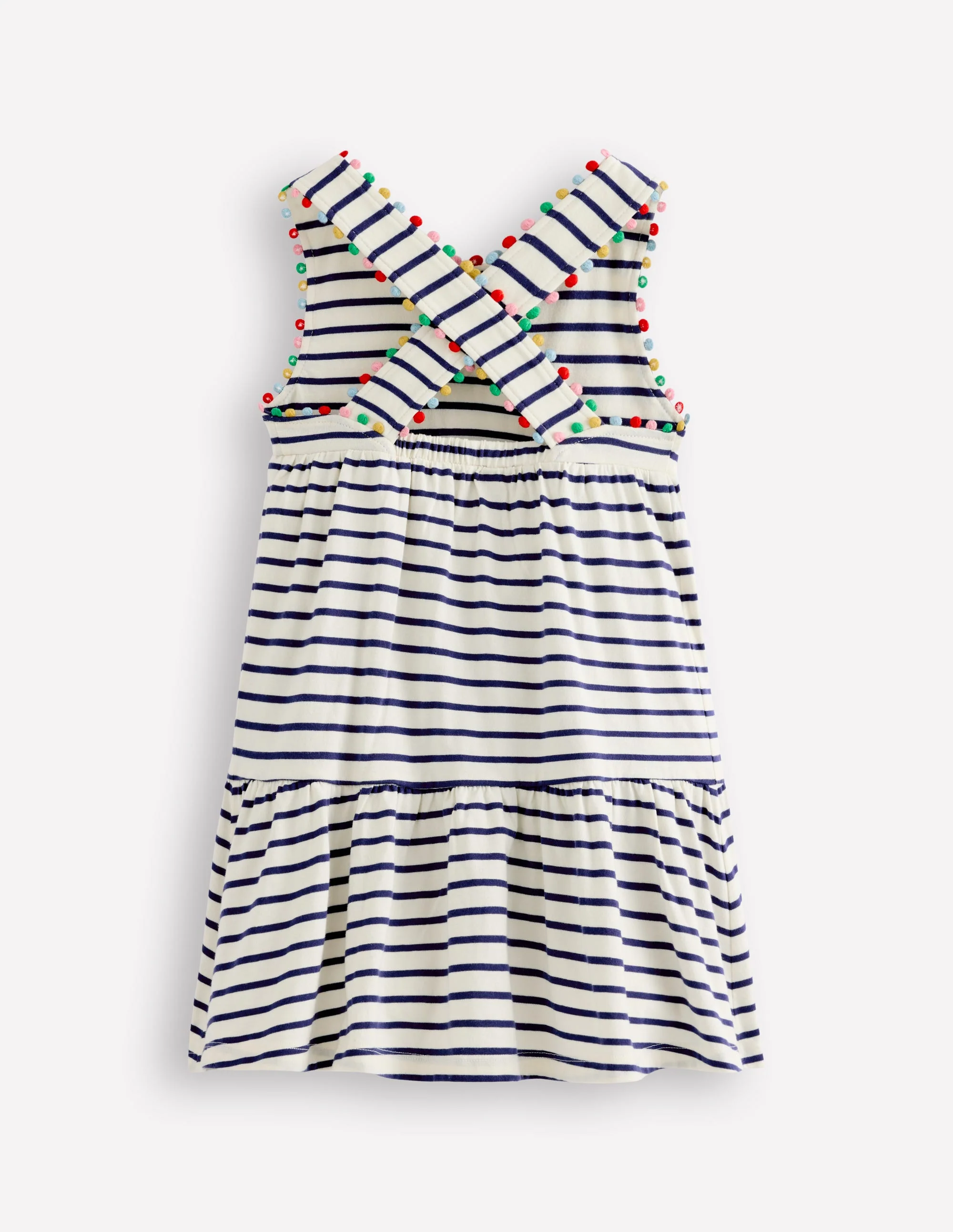 Jersey Cross-back Dress-Starboard Blue Stripe - Image 2