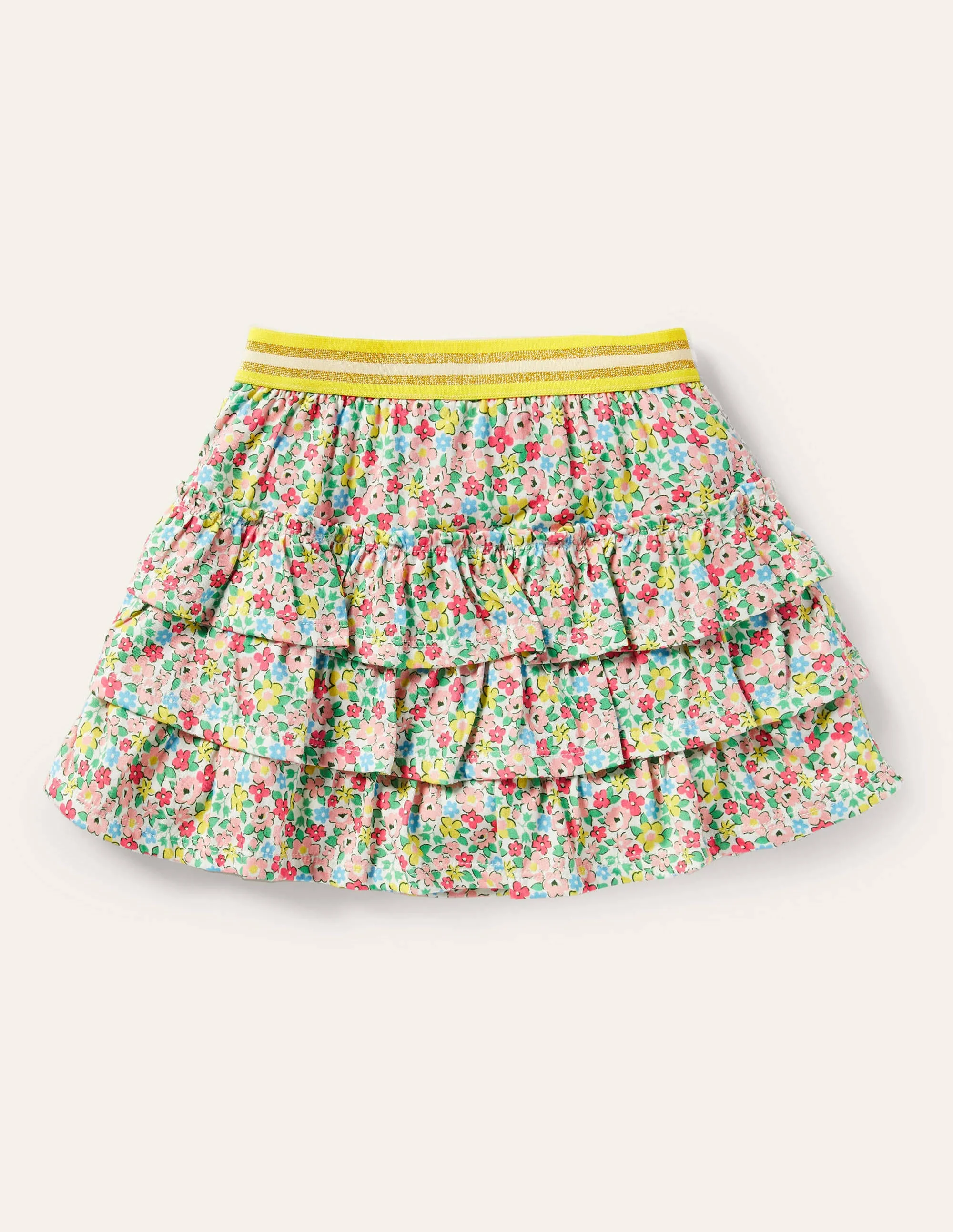 Jersey Ruffle Skort-Multi Spring Floral - Image 2