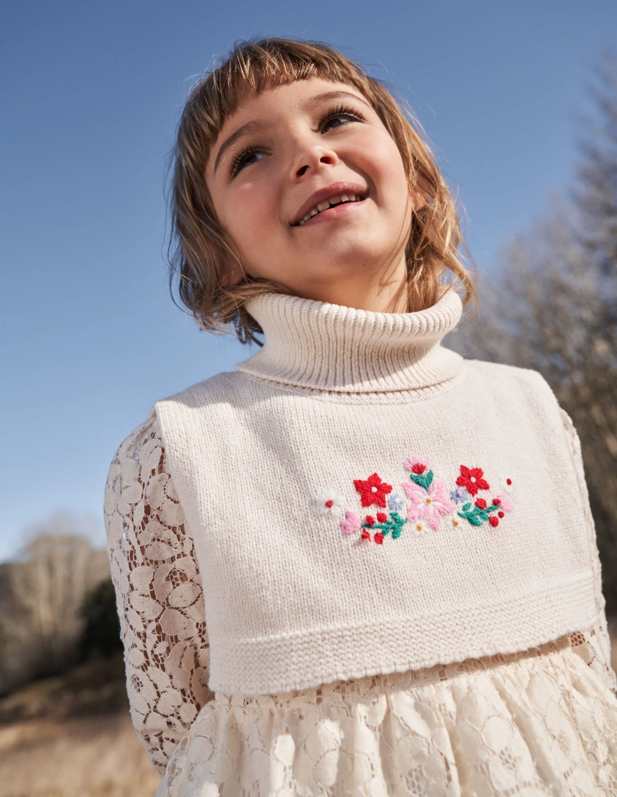 Knitted Neck Warmer-Ecru Marl - Image 5