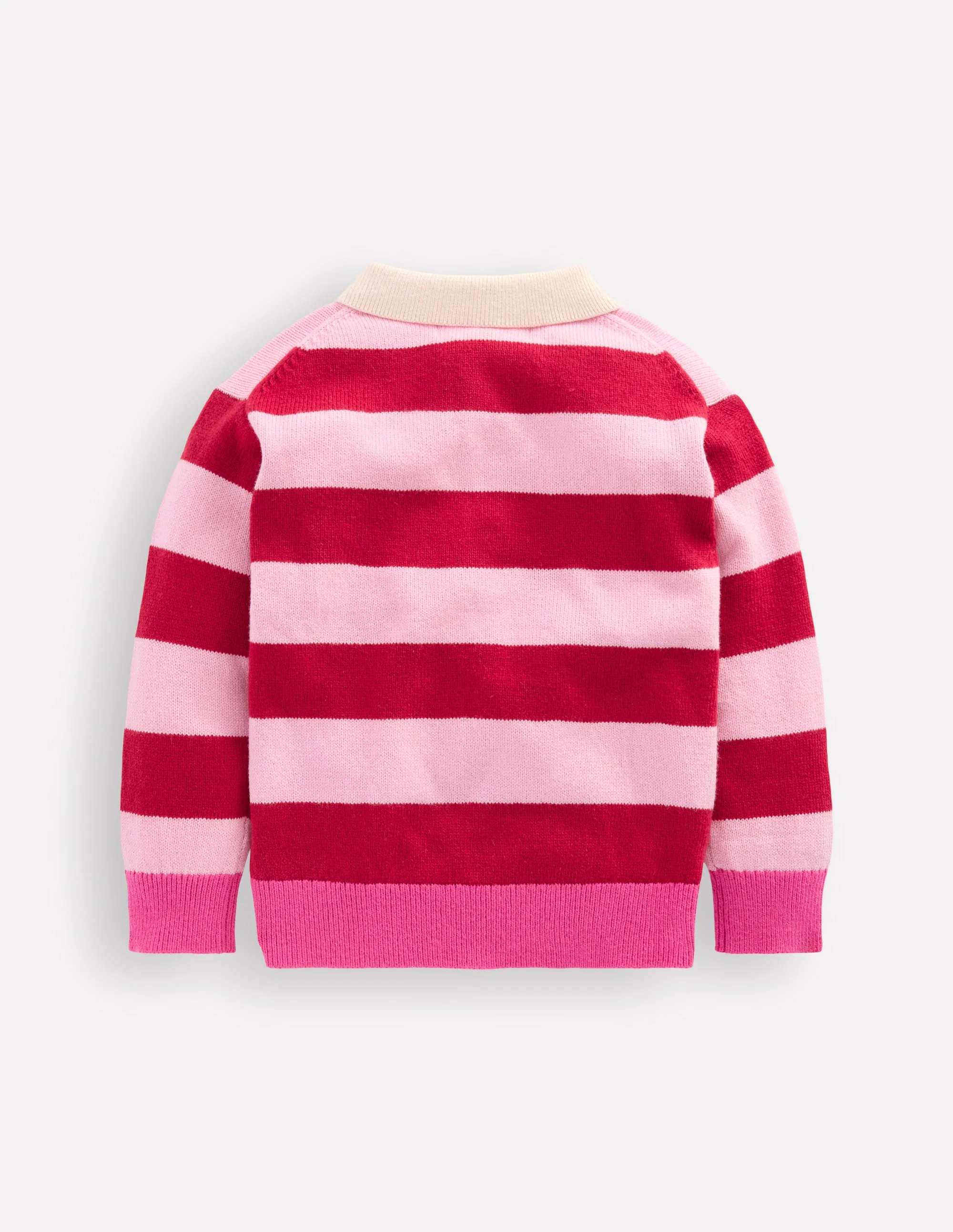 Knitted Rugby Jumper-Port/ Pink Stripe - Image 5