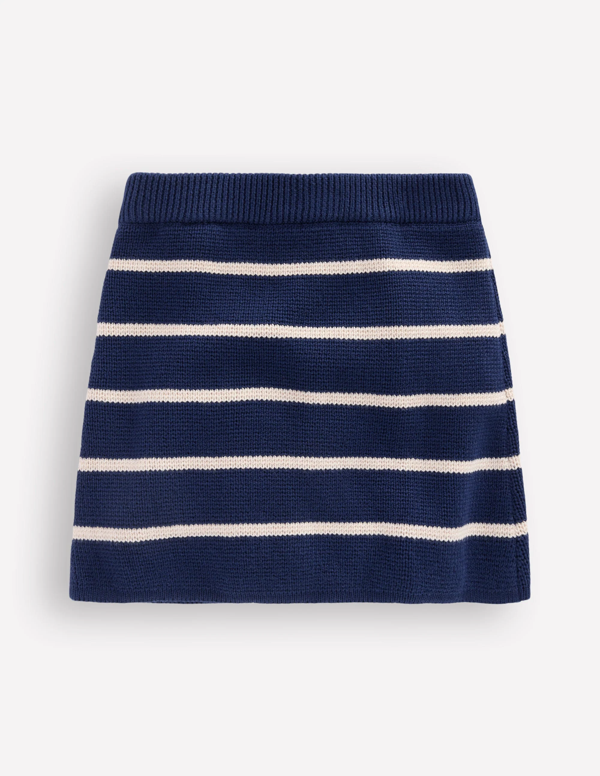 Knitted Skirt-College Navy and Ivory Stripe - Image 3
