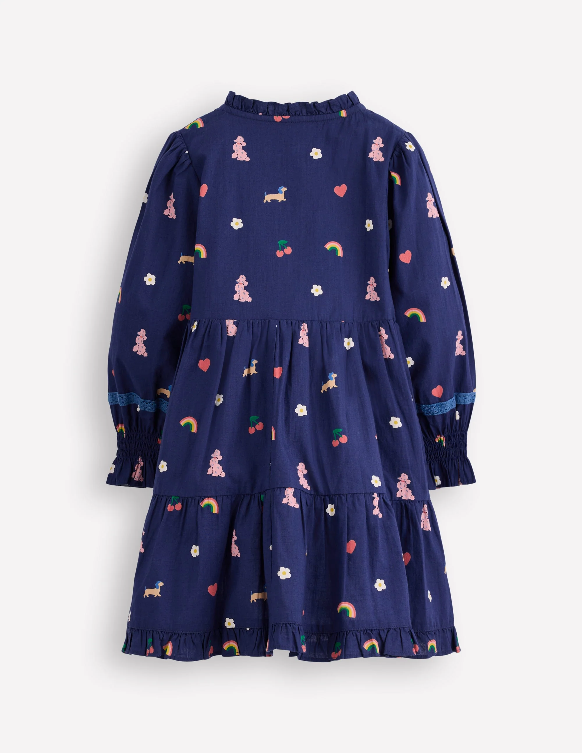 Lace Detail Woven Dress-Starboard Blue Parisian - Image 2