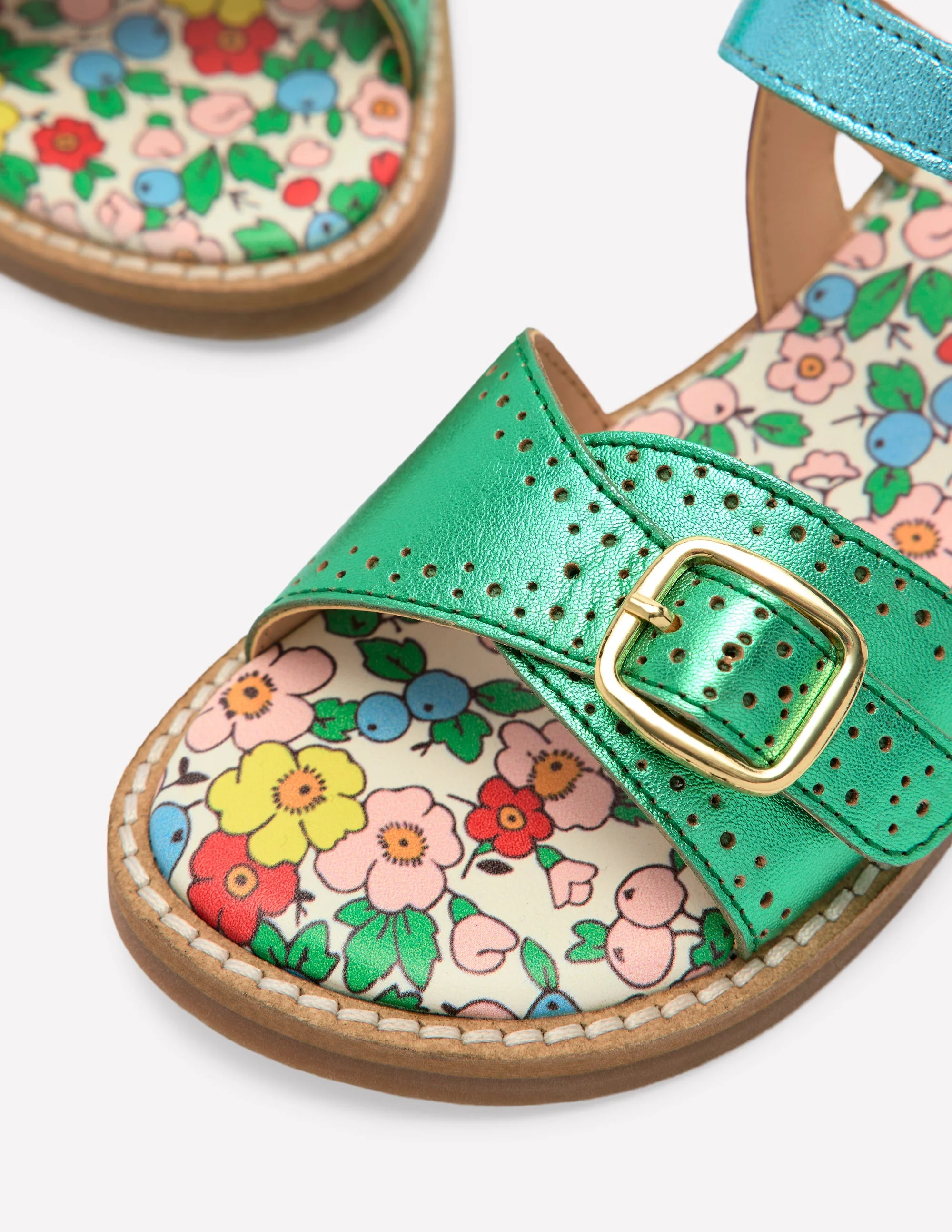 Leather Buckle Sandals-Multi - Image 3