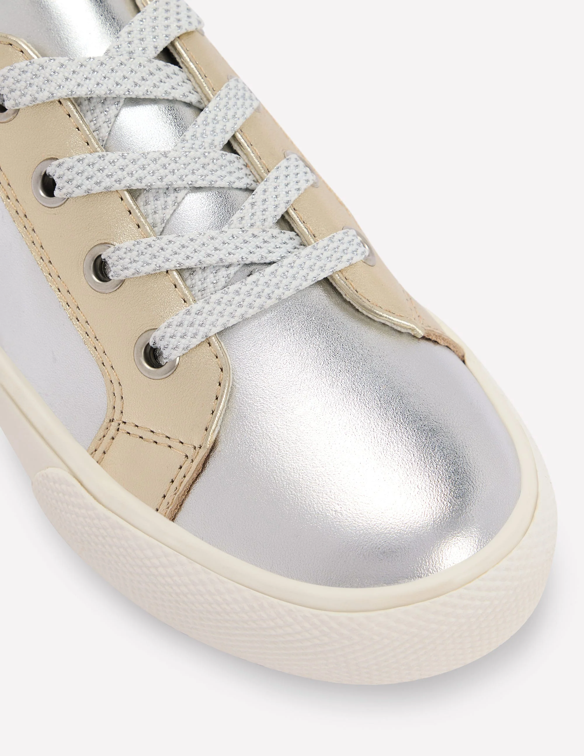 Leather Metallic Low Tops-Metallic - Image 3