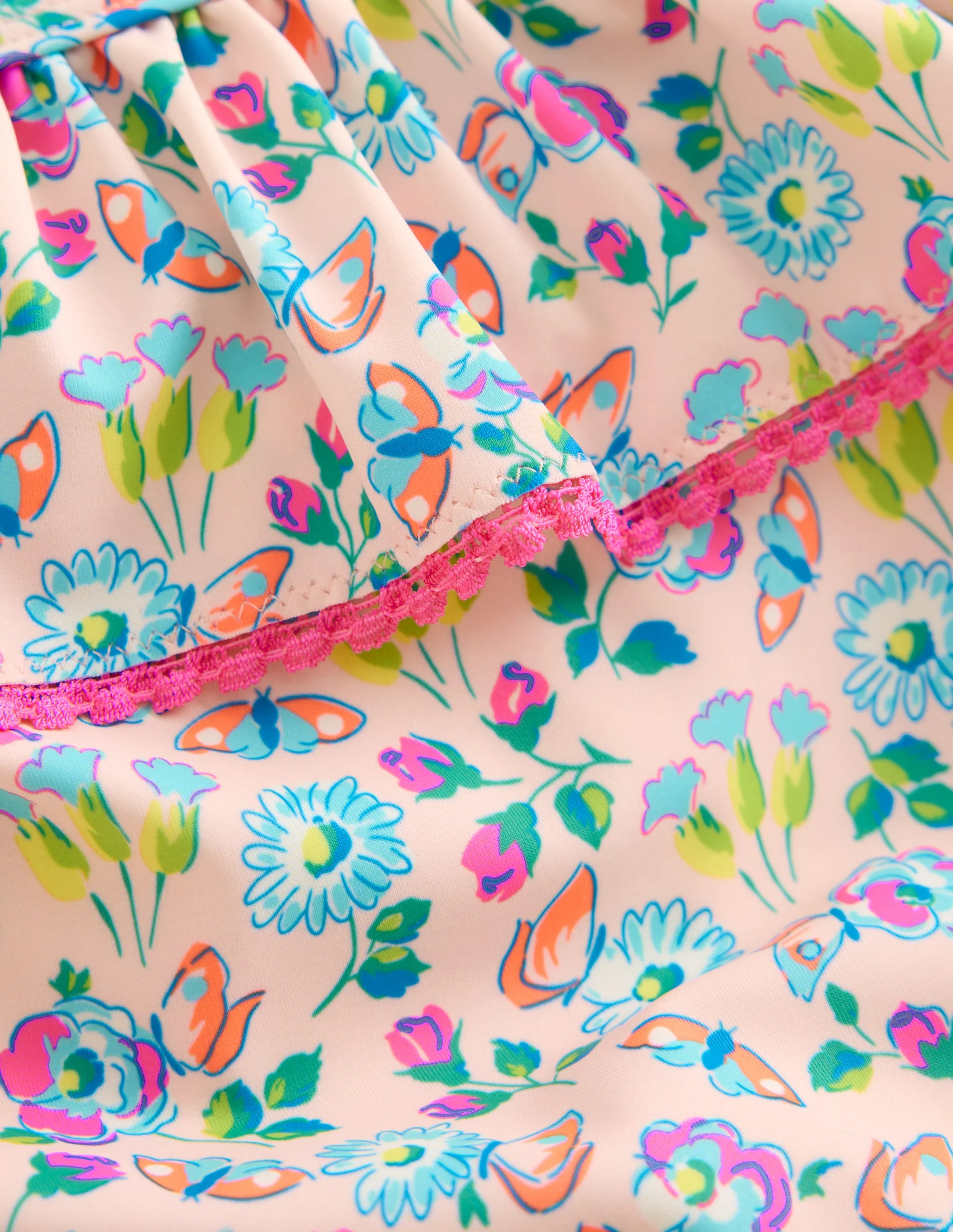 Lila One Shoulder Swimsuit-Chalk Pink Butterfly Floral - Image 3