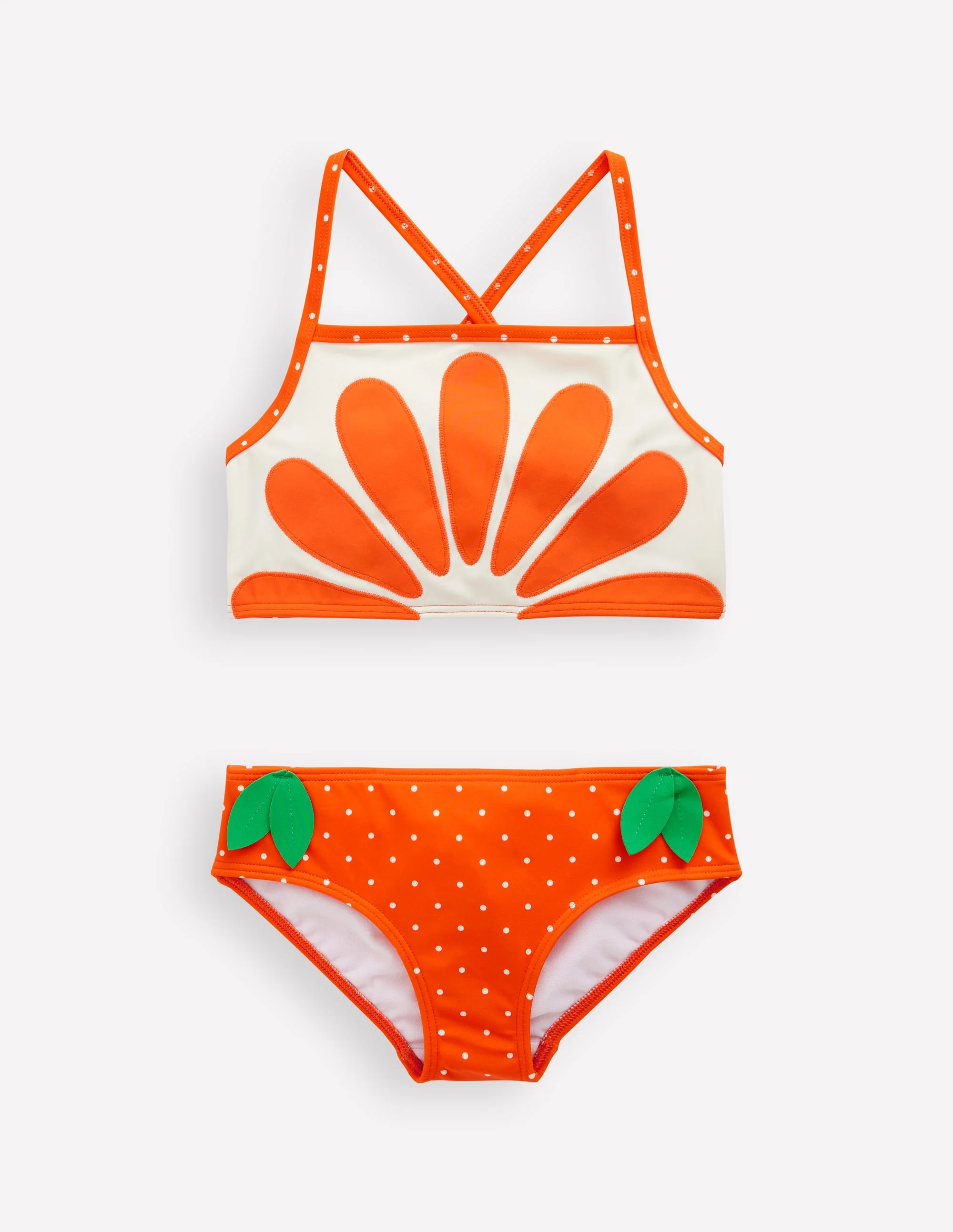 Logo Cross Back Bikini-Bright Orange - Image 2