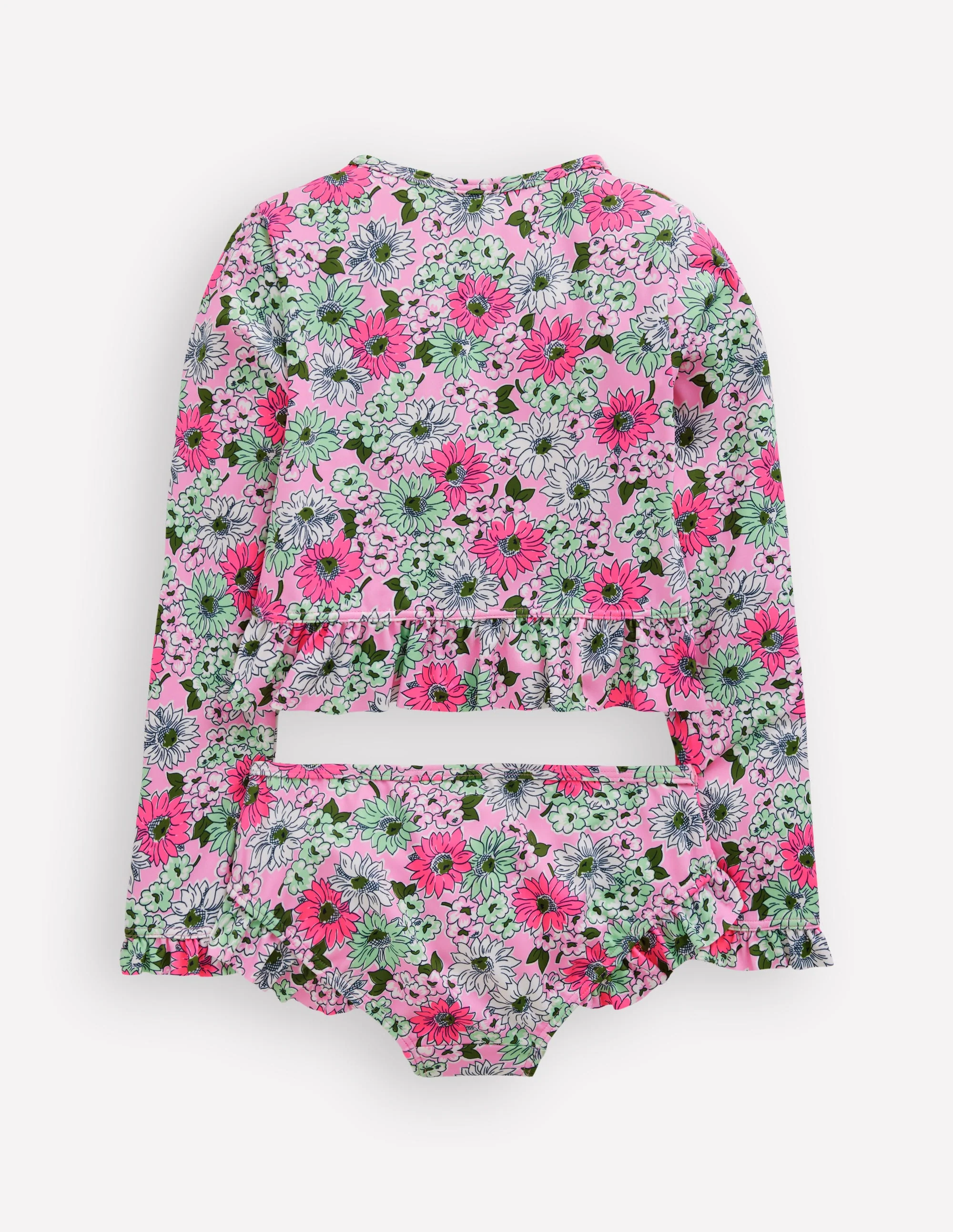 Long Sleeve Frill Set-Lilac Chiffon Cornflower - Image 2