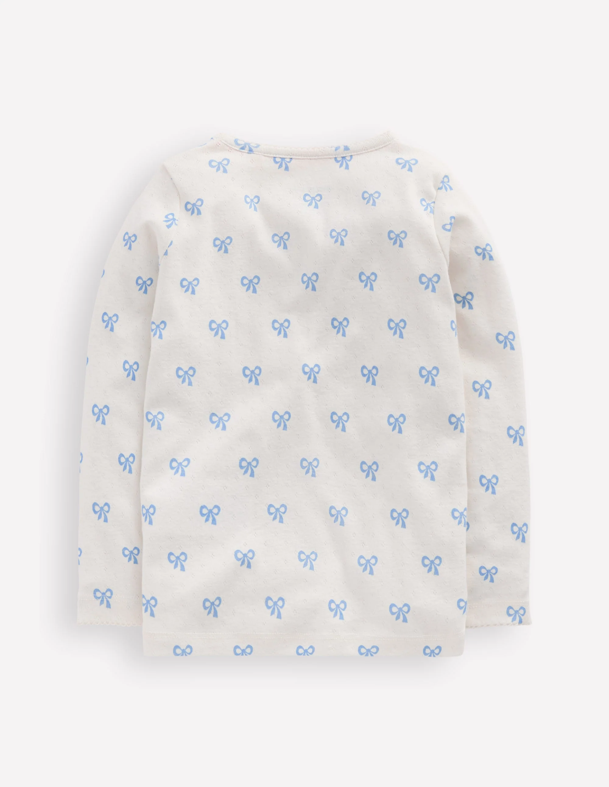 Long Sleeve Pointelle Top-Multi Bows - Image 5