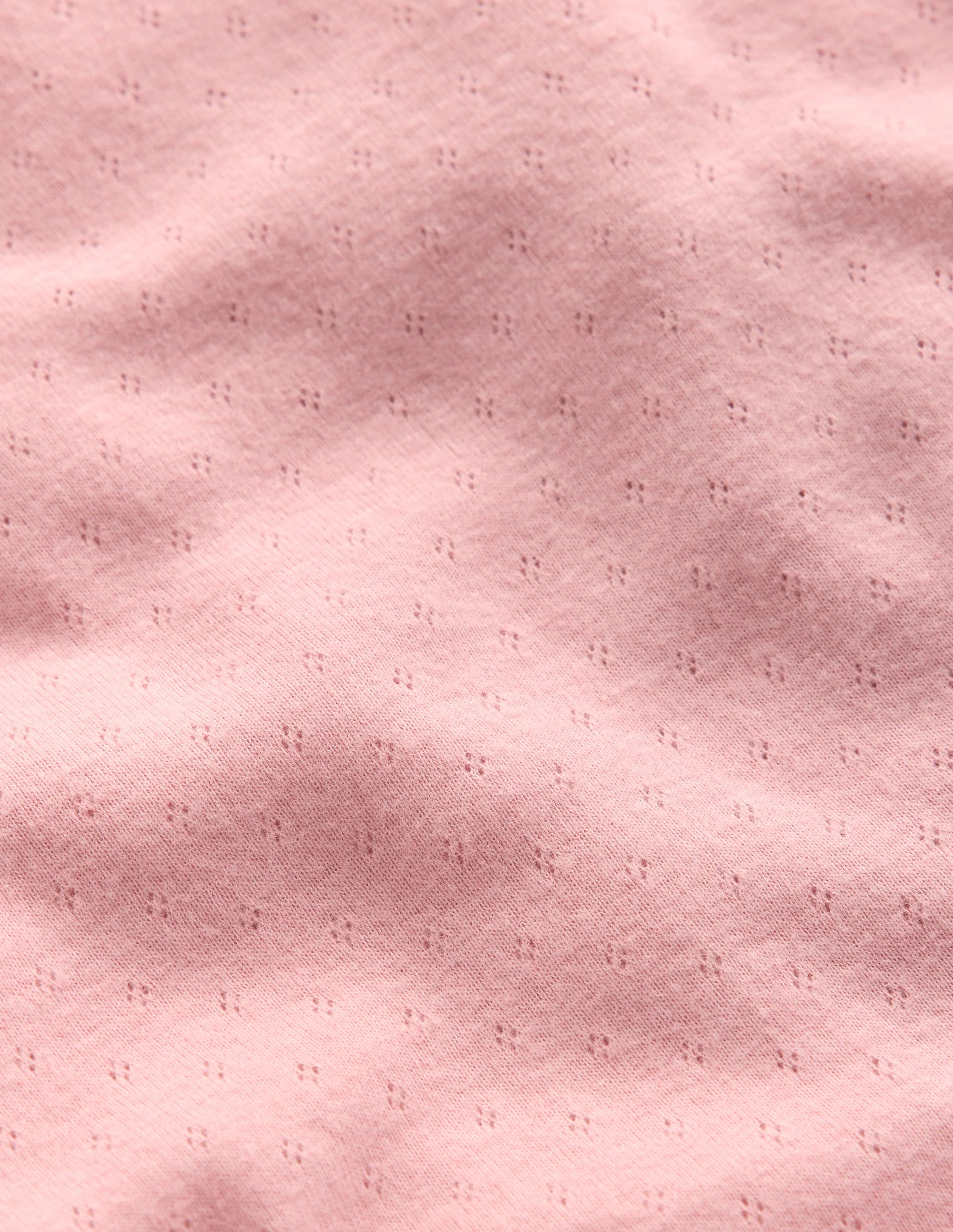 Long Sleeve Pointelle Top-Pink - Image 3