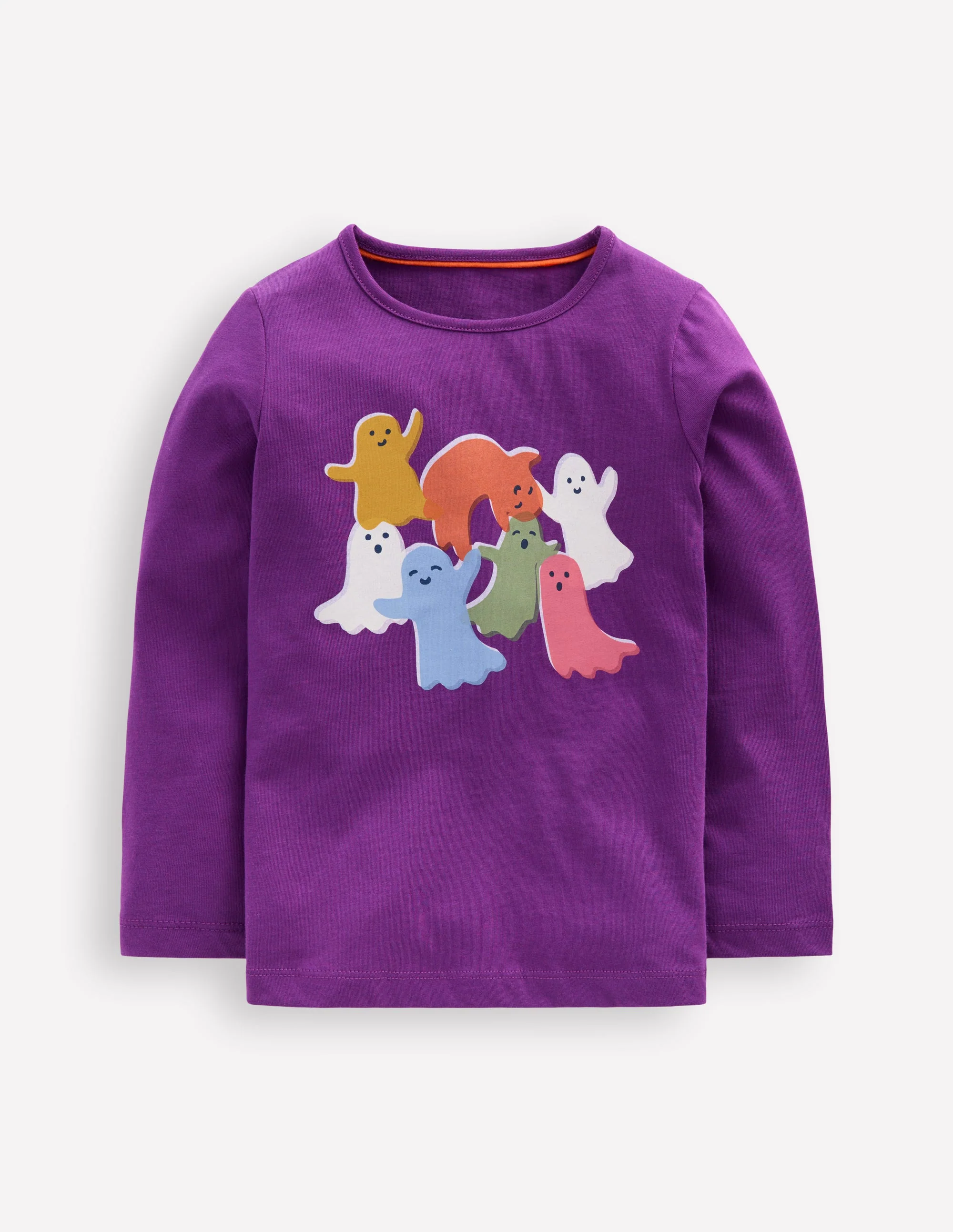 Long Sleeve Riso T-Shirt-Viola Purple Ghosts
