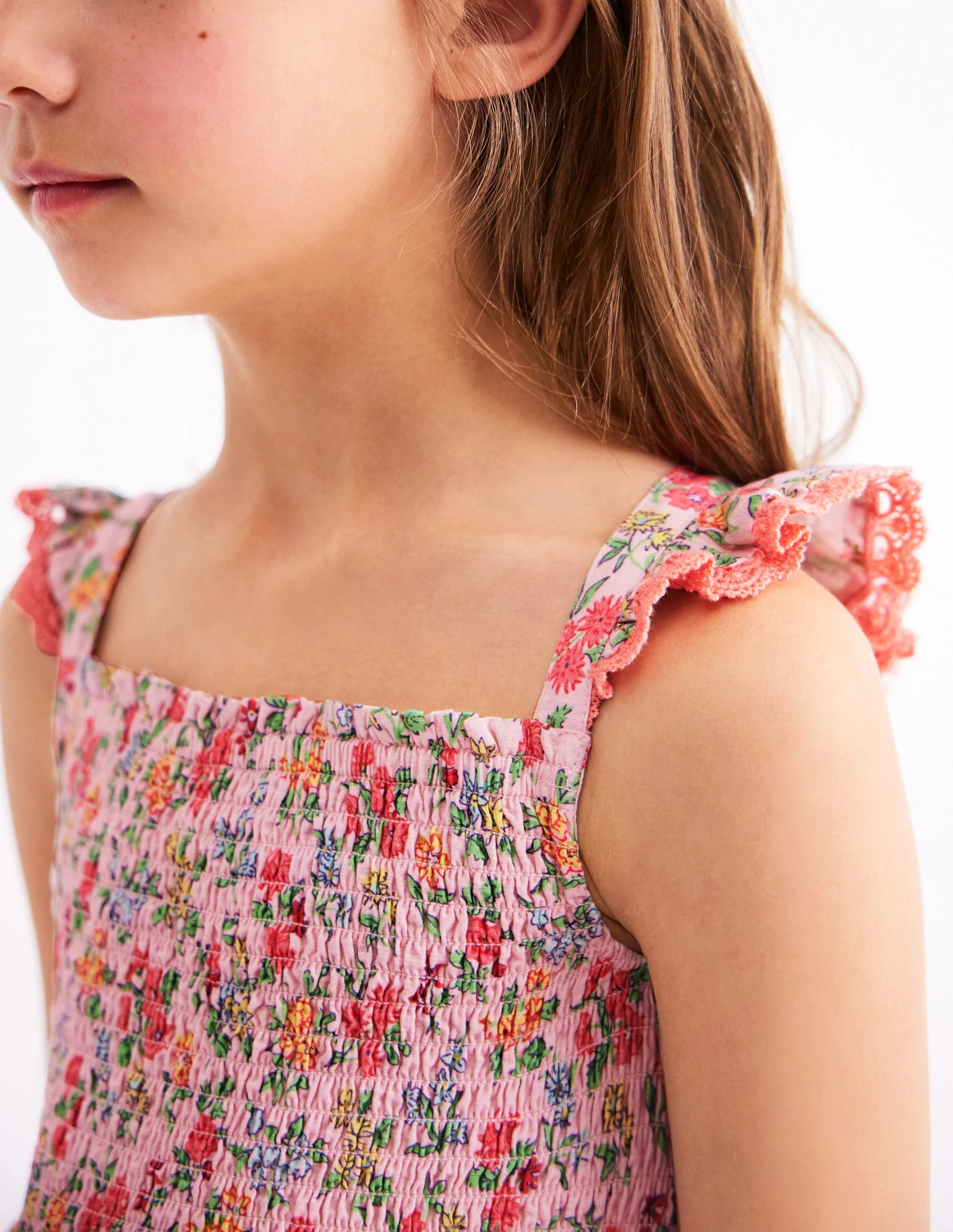 Luella Frill Maxi Sundress-Chalk Pink Garden Ditsy - Image 4