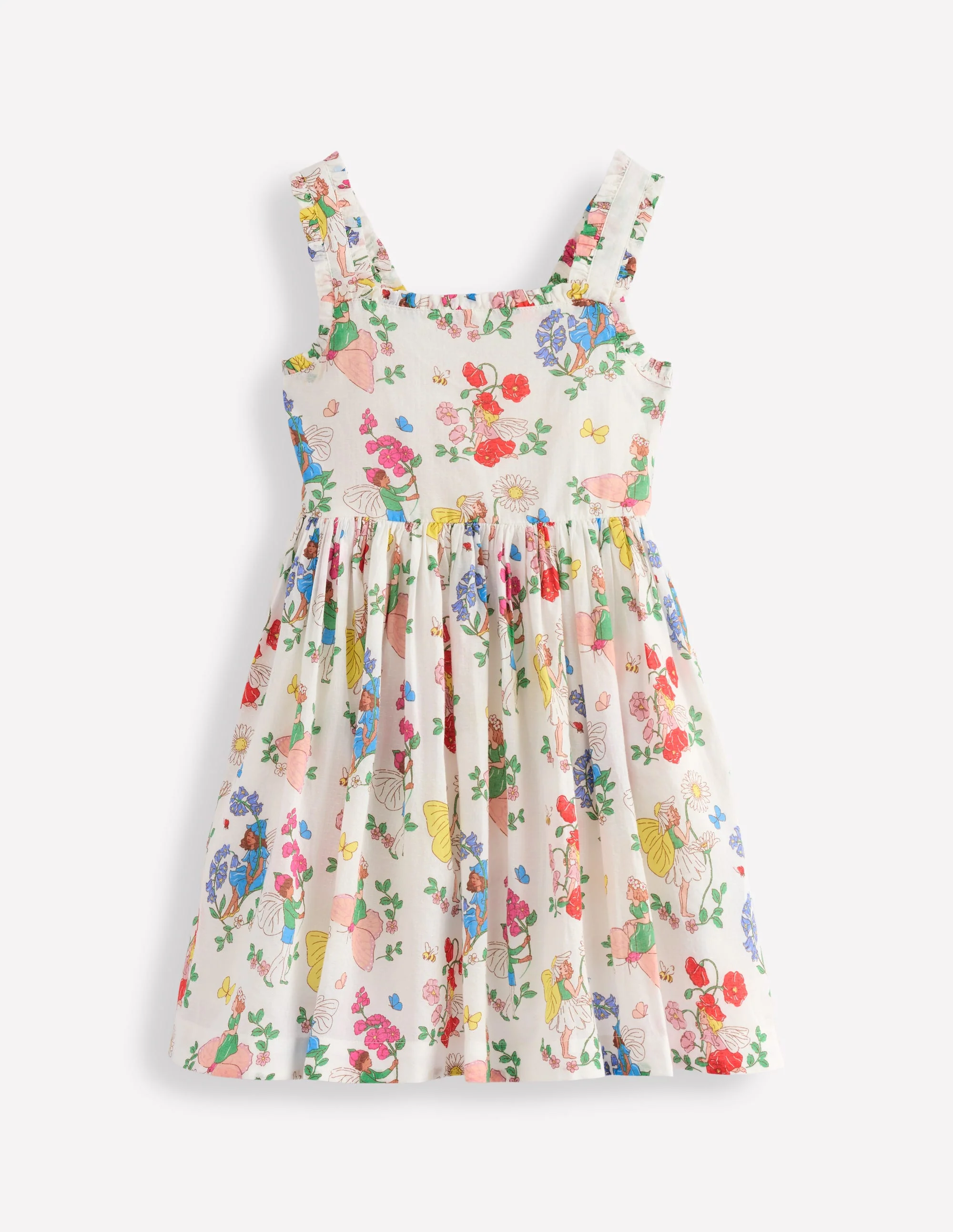 Luna Frill Strap Woven Dress-Multi Flower Fairy - Image 5