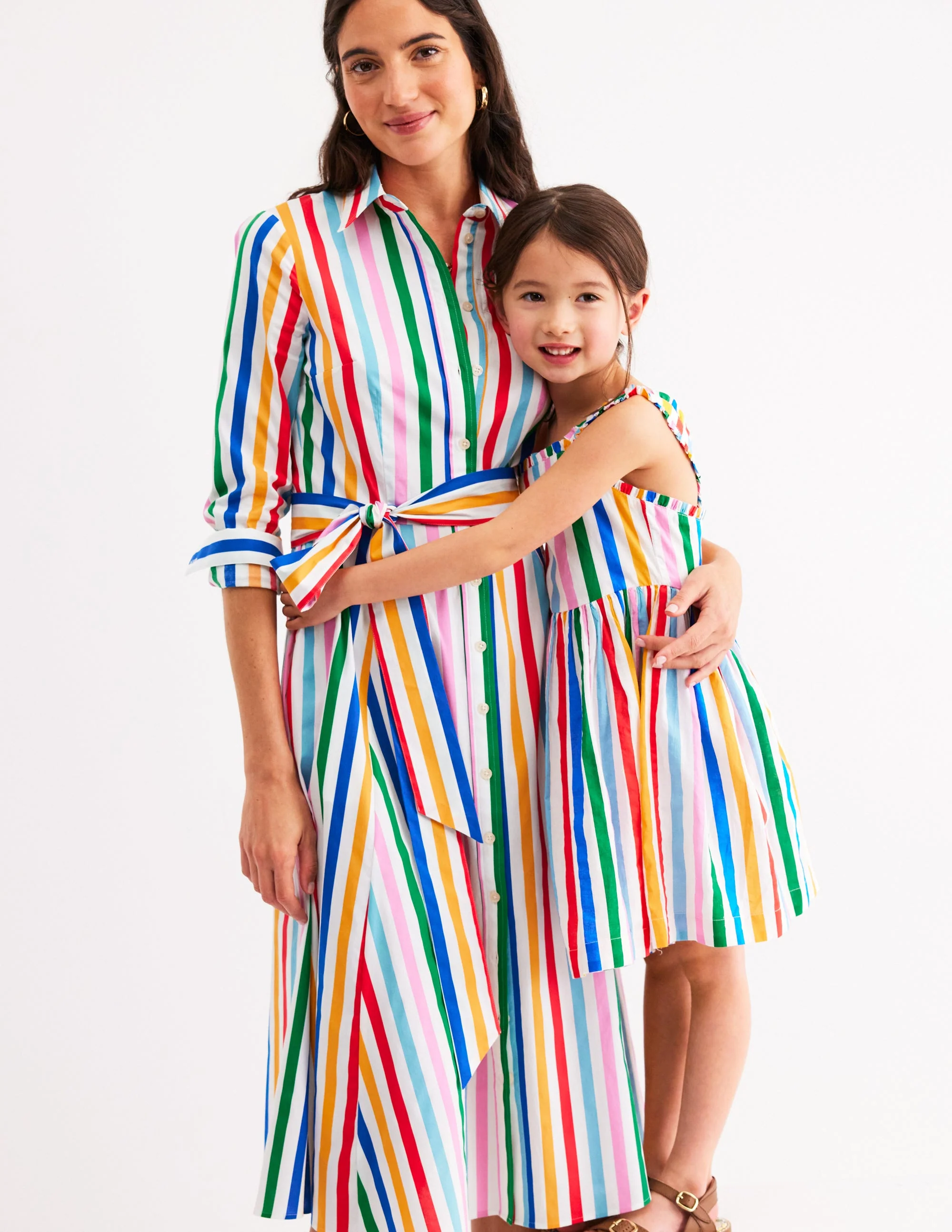 Luna Frill Strap Woven Dress-Multi Rainbow Stripe - Image 5