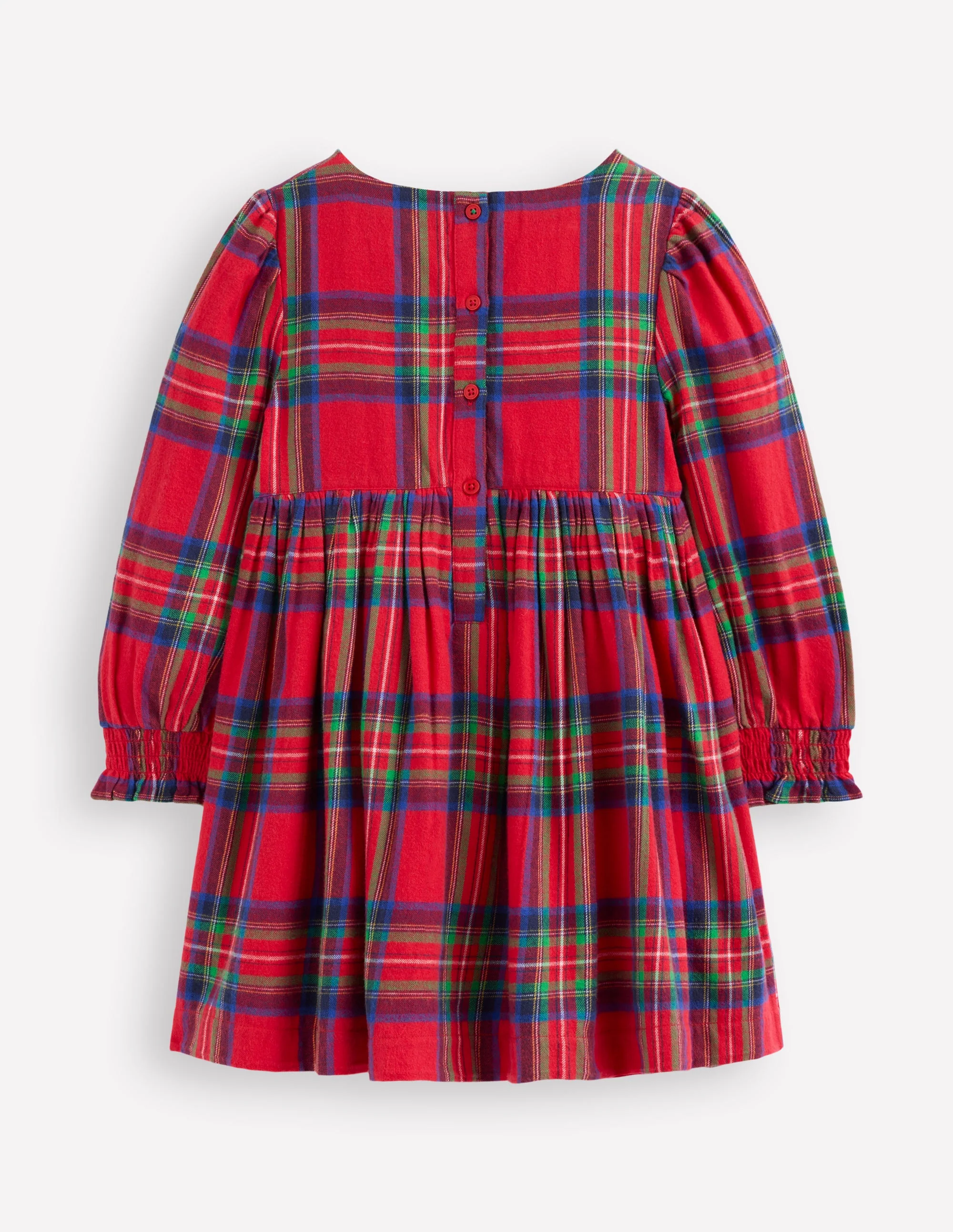 Madeline Long Sleeve Dress-Red Check - Image 2