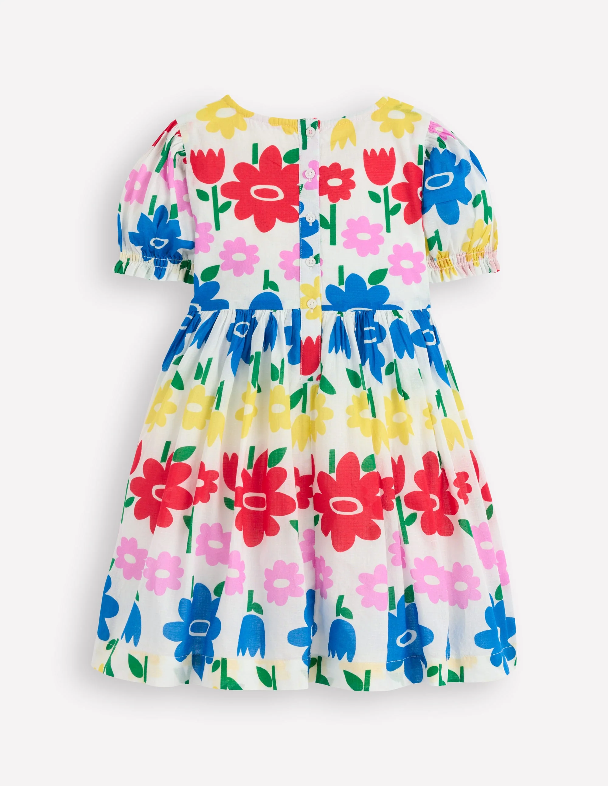 Madeline Woven Dress-Multi Rainbow Flower - Image 6