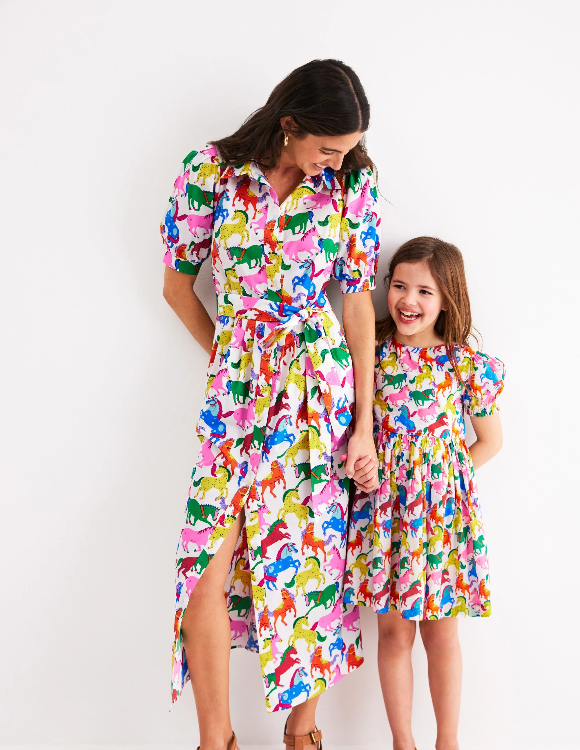 Madeline Woven Dress-Multi Rainbow Horse - Image 4