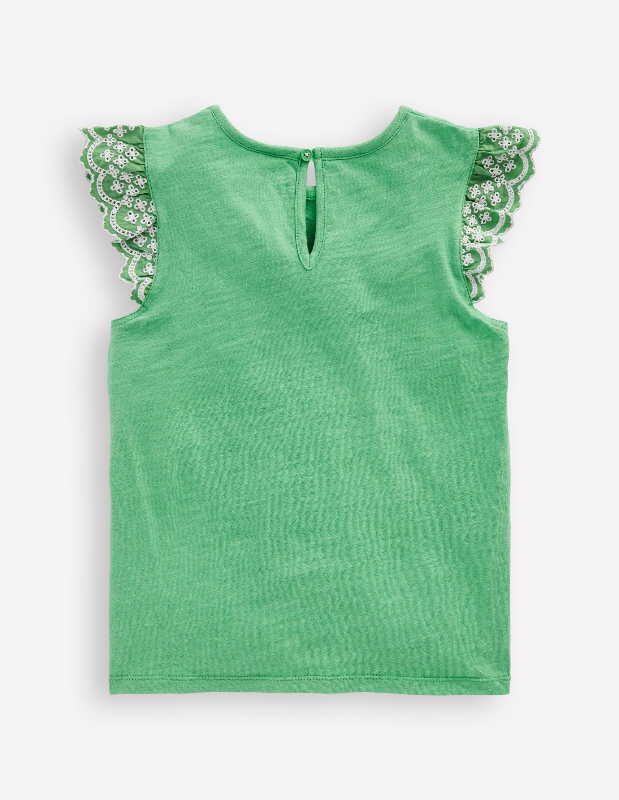 Margaret Broderie Frill Tee-Aloe Green - Image 2