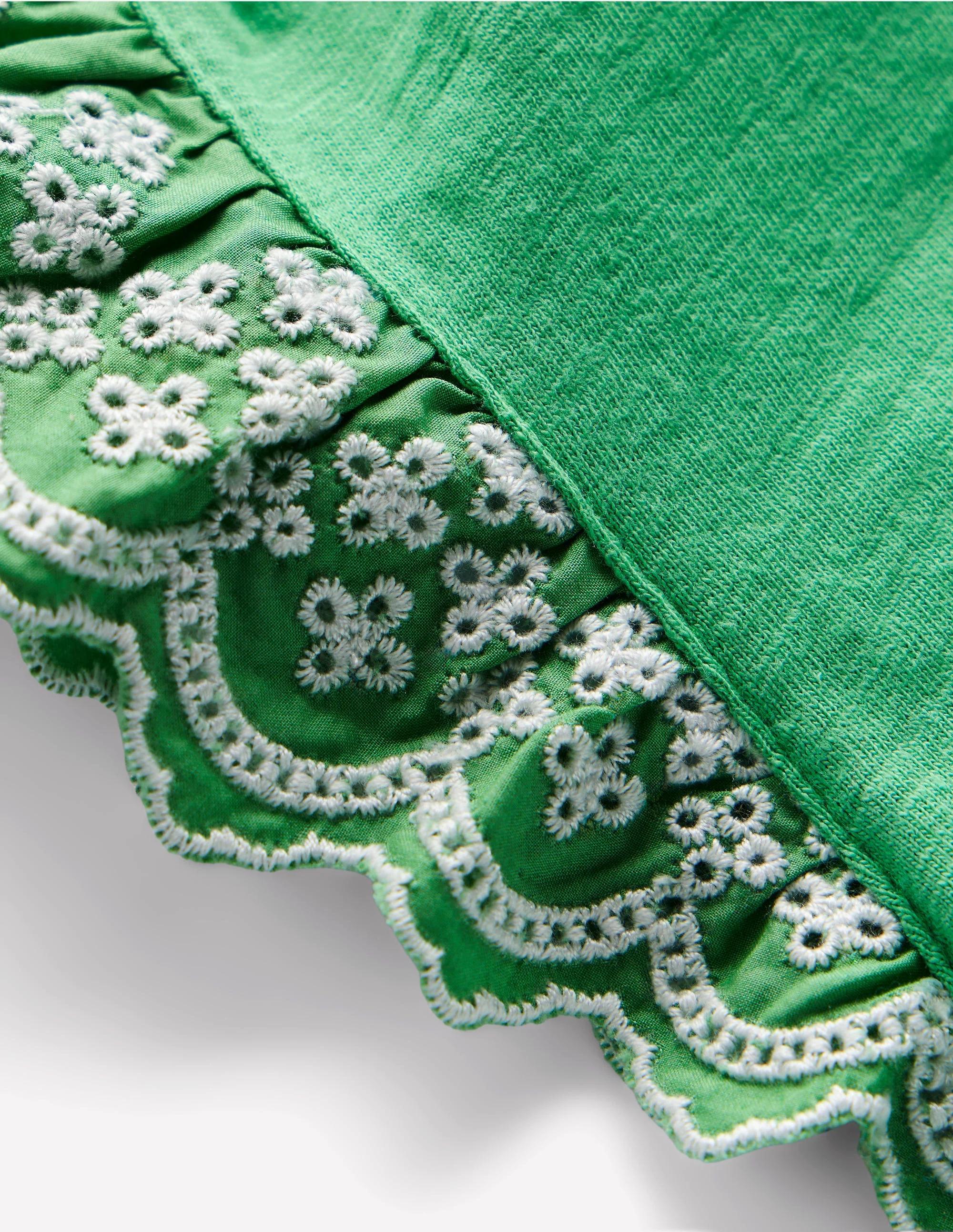 Margaret Broderie Frill Tee-Aloe Green - Image 3