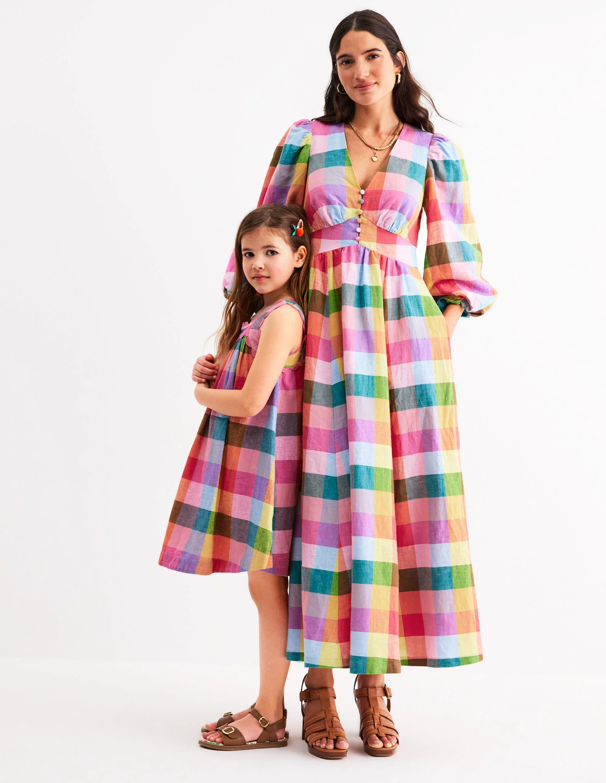 Maribel Strappy Swing Sundress-Multigingham Check - Image 4