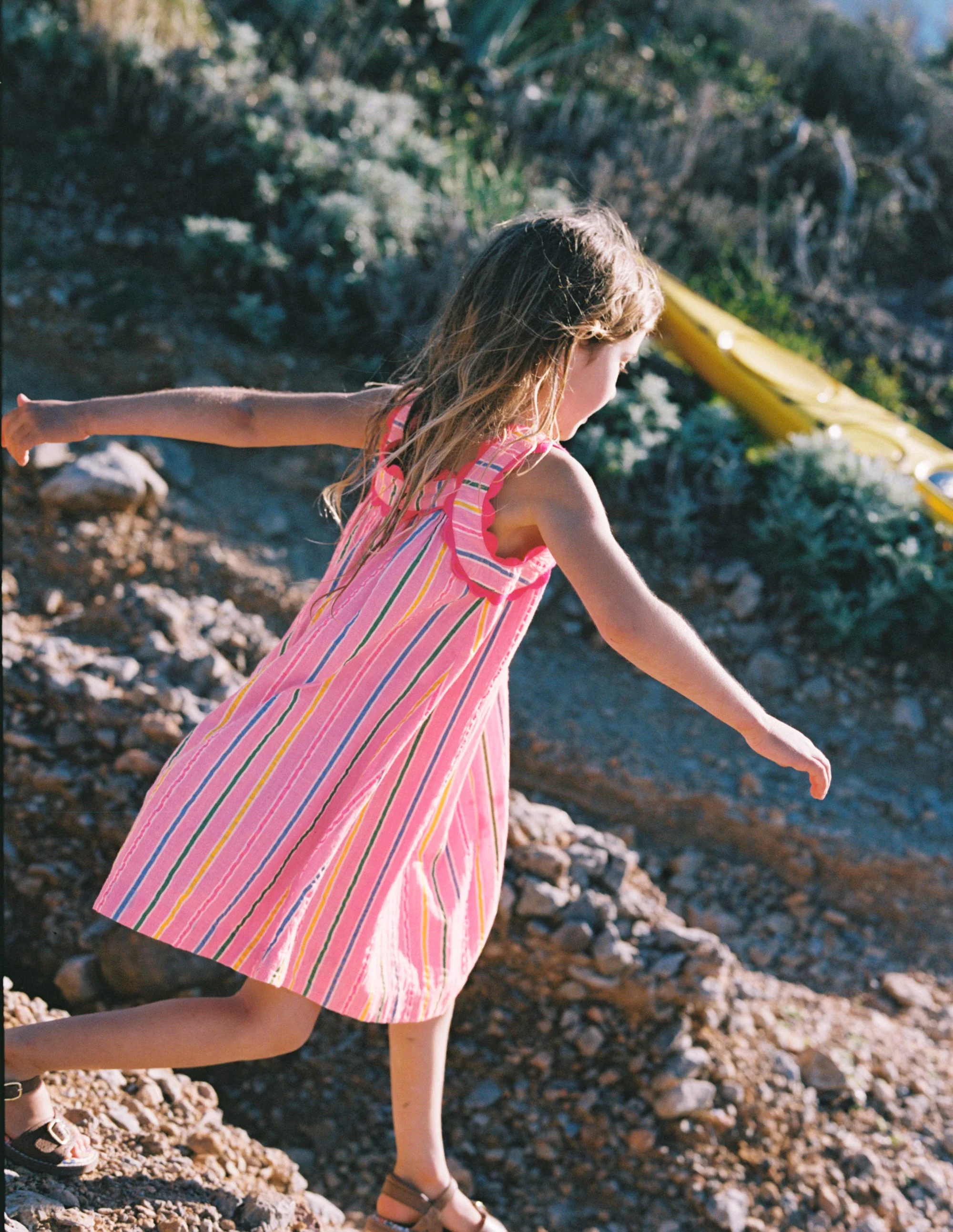 Maribel Strappy Swing Sundress-Pink Multi Stripe - Image 7
