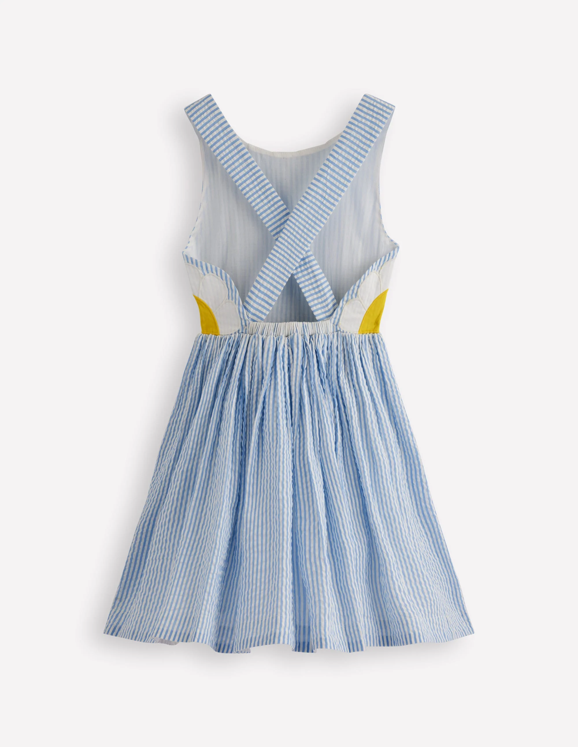 Novelty Cross-Back Dress-Blue Daisy Applique - Image 2