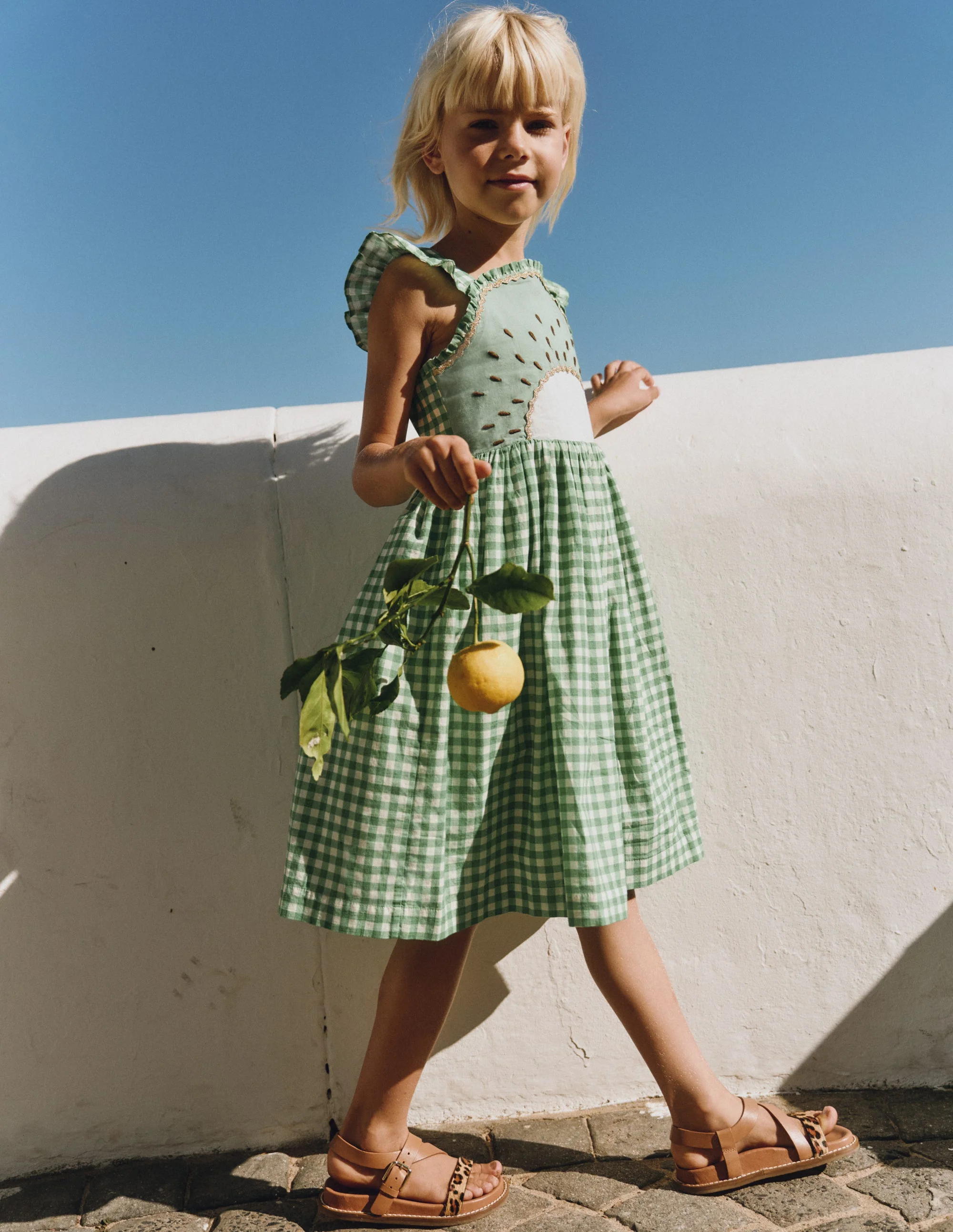 Novelty Strappy Dress-Kiwi