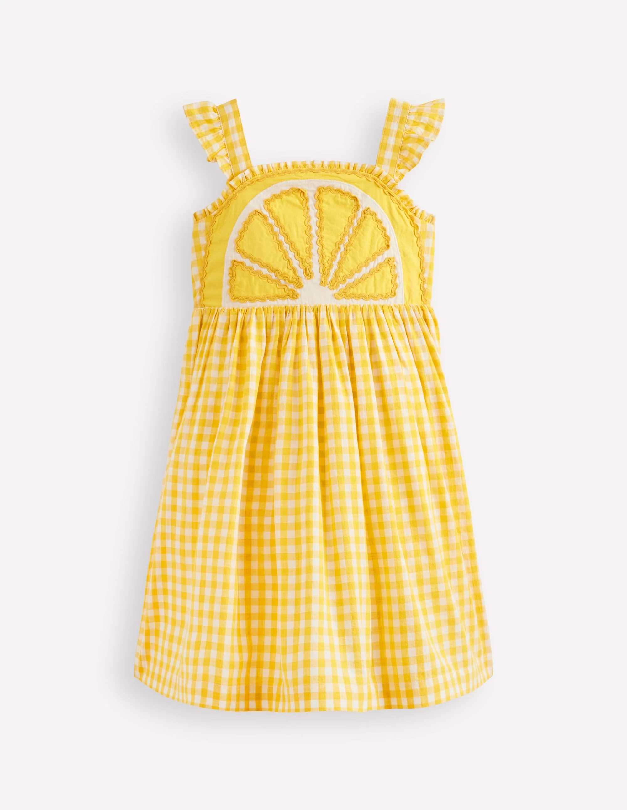 Novelty Strappy Dress-Lemon Gingham - Image 2