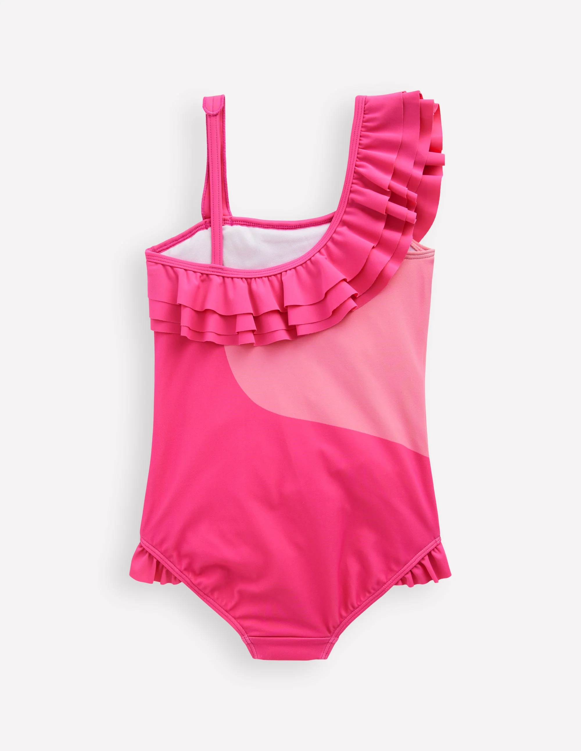 One Shoulder Appliqué Swimsuit-Sorbet Pink Flamingo - Image 2