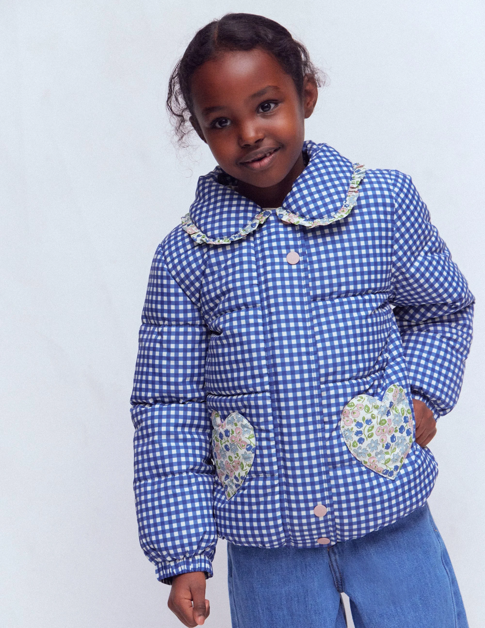 Padded Gingham Jacket-Gingham Floral Mix - Image 3