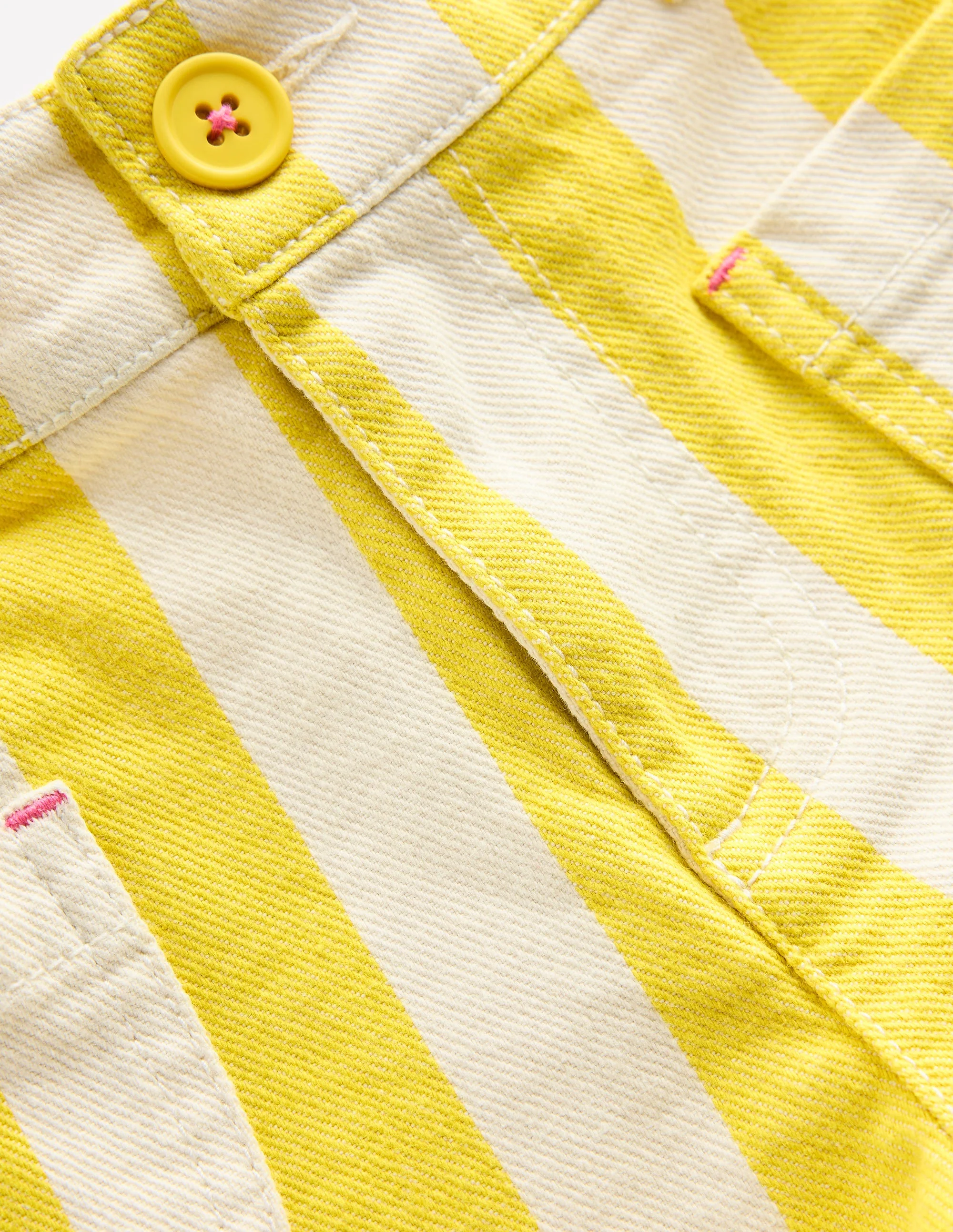 Patch Pocket Shorts-Pineapple Yellow Stripe - Image 3