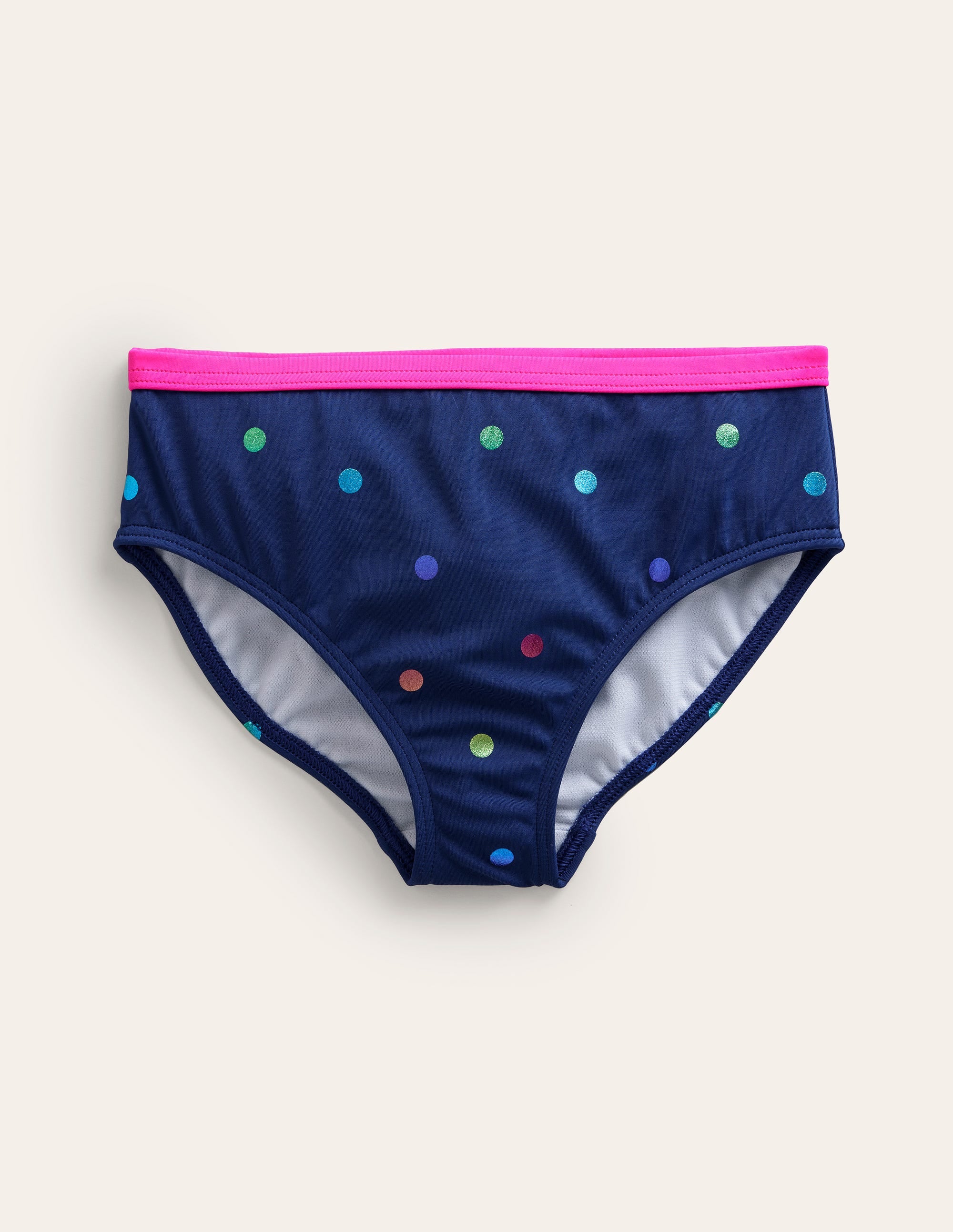 Patterned Bikini Bottoms-Rainbow Foil Confetti Spot