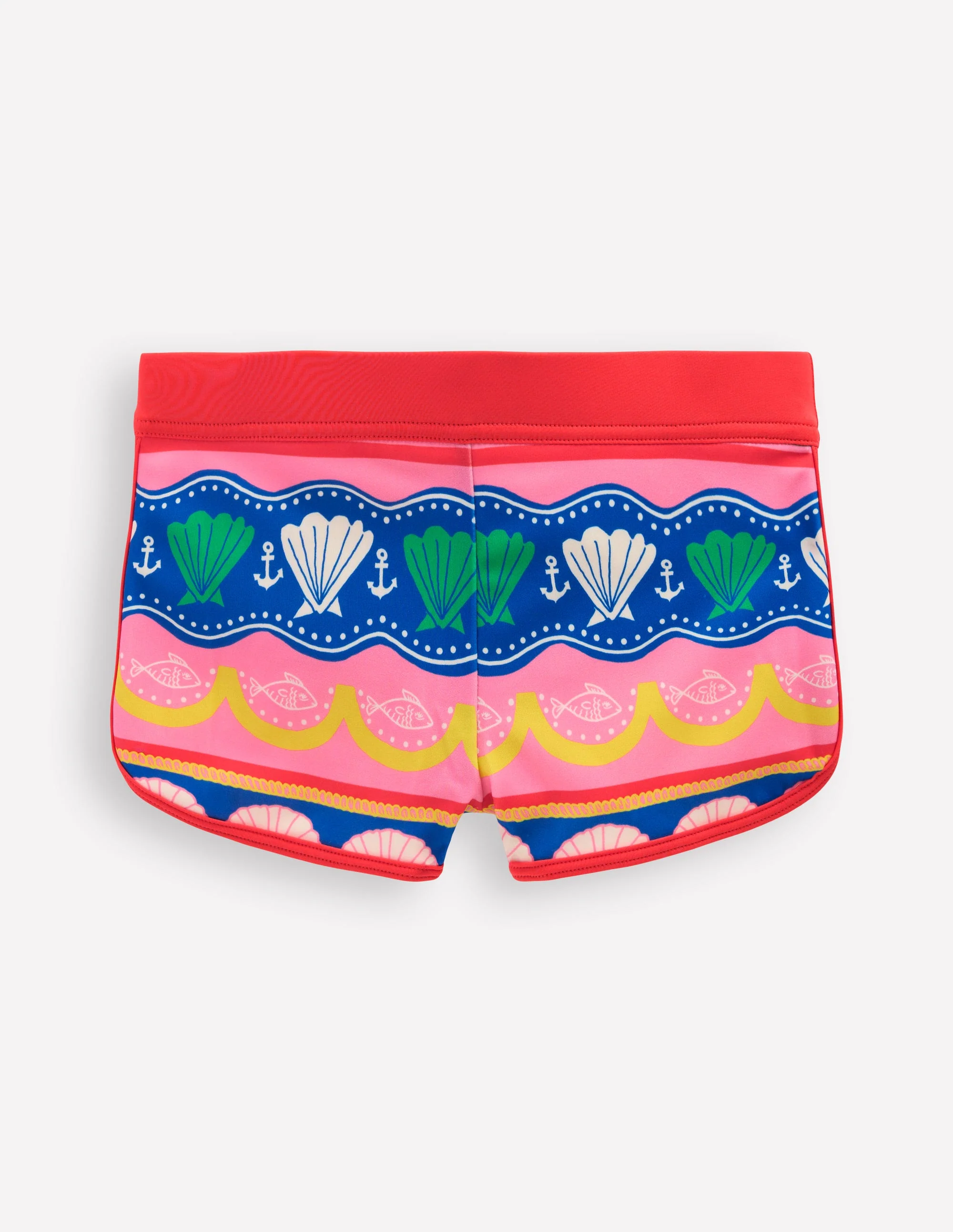 Patterned Swim Shorts-Multi Sea Shell Stripe