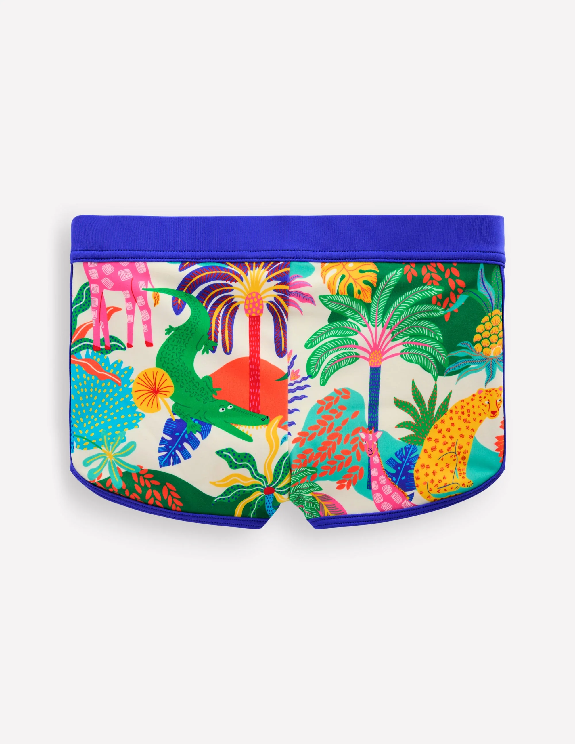 Patterned Swim Shorts-Soft Ivory Multi Jungle - Image 2