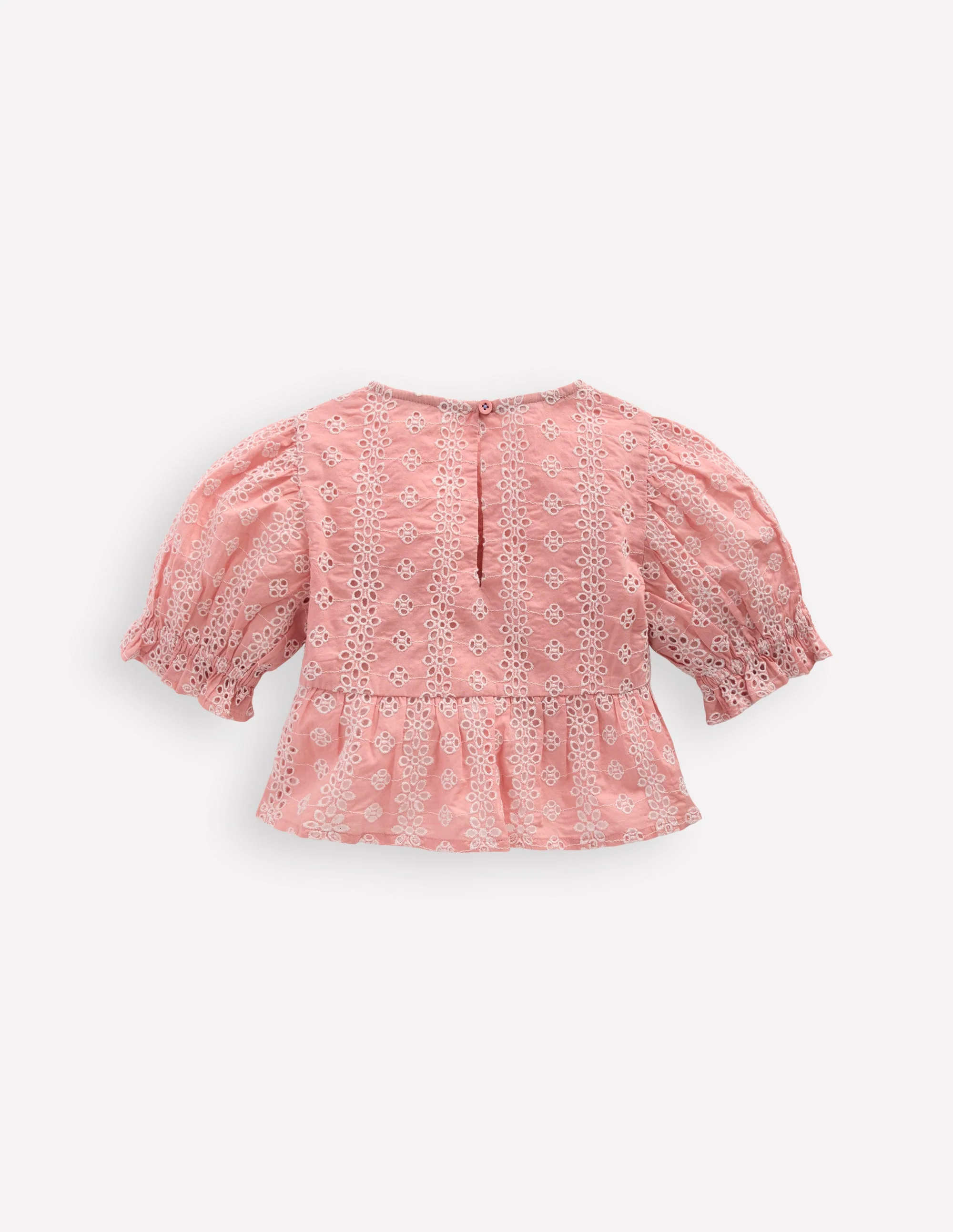 PEPLUM WOVEN TOP-Almond Pink Broderie - Image 2