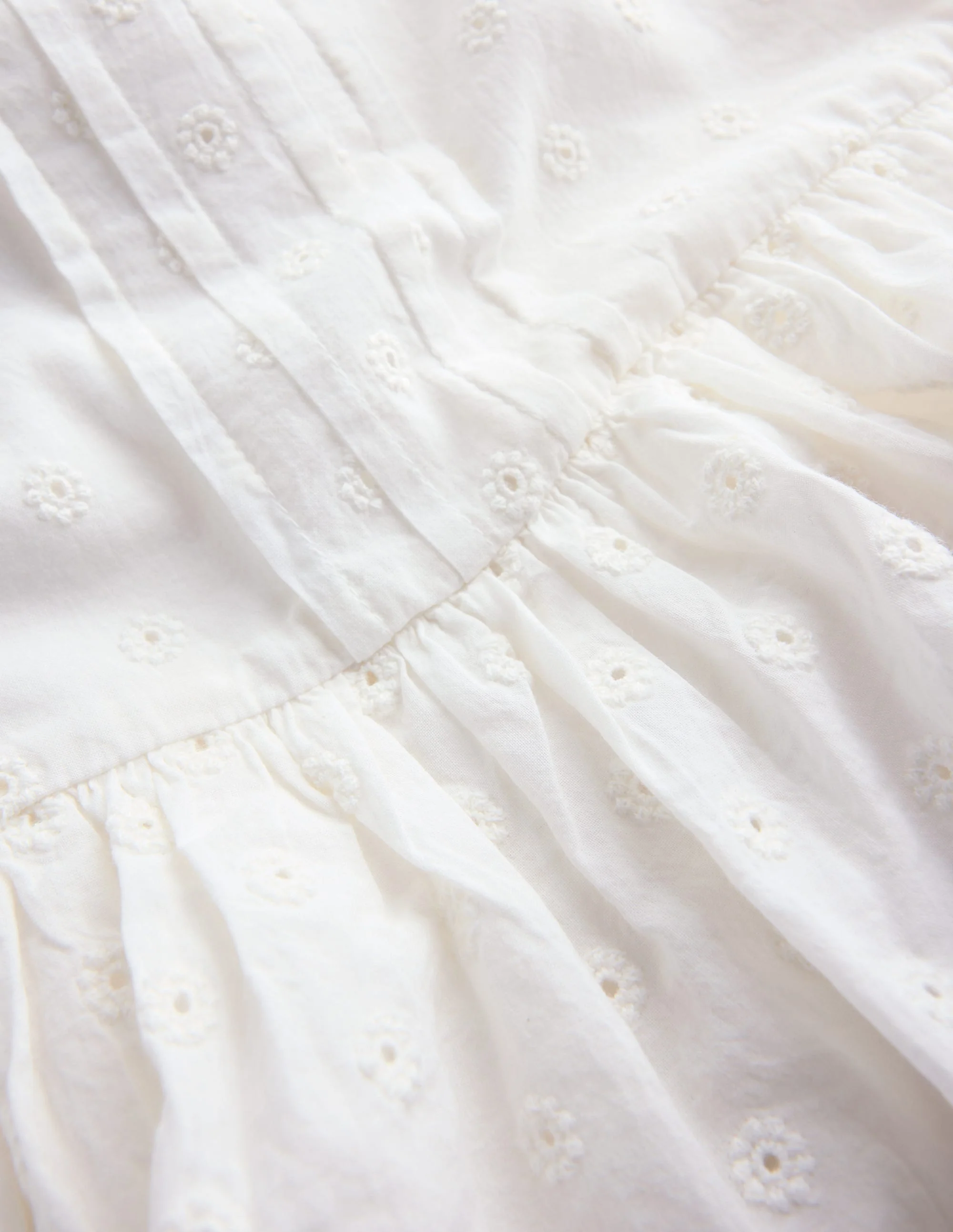 Pintuck Tiered Dress-Soft Ivory - Image 3