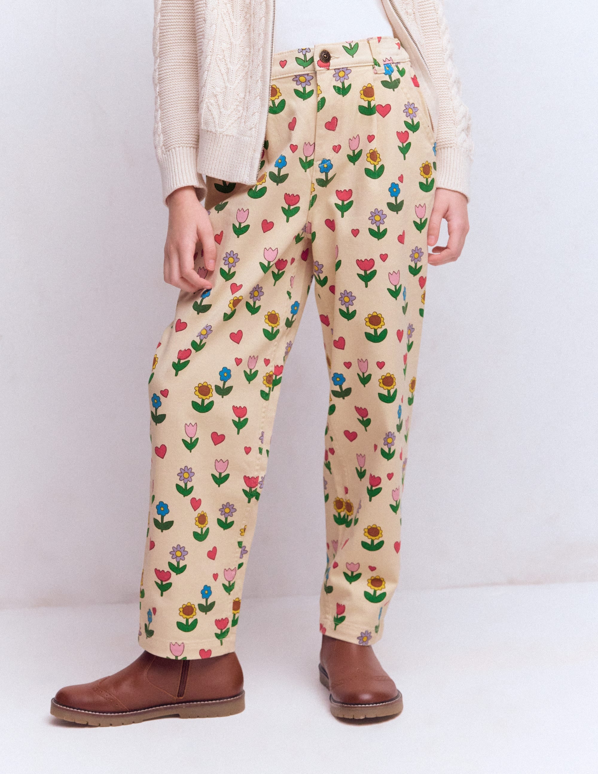 Pleat Jeans-Ivory Sunflower Garden - Image 3
