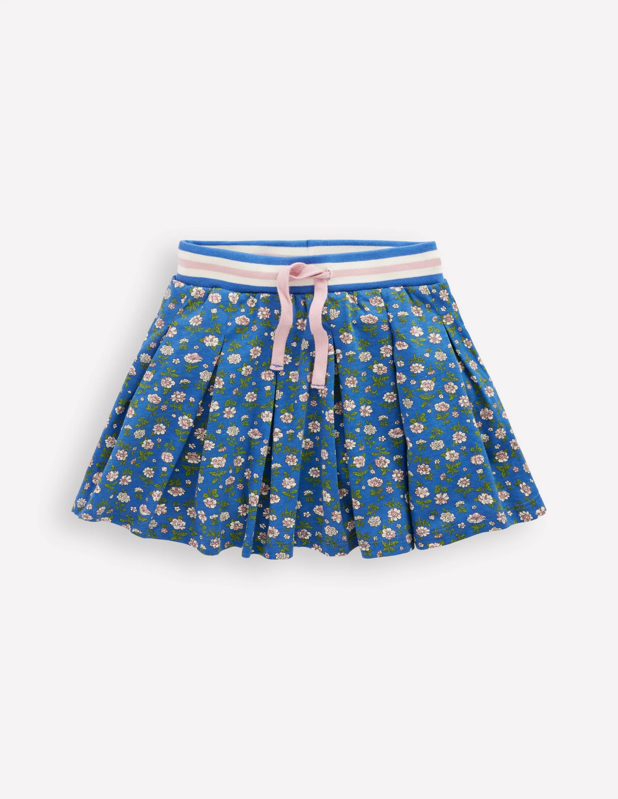 Pleated Jersey Skort-Bluejay Garden Flower
