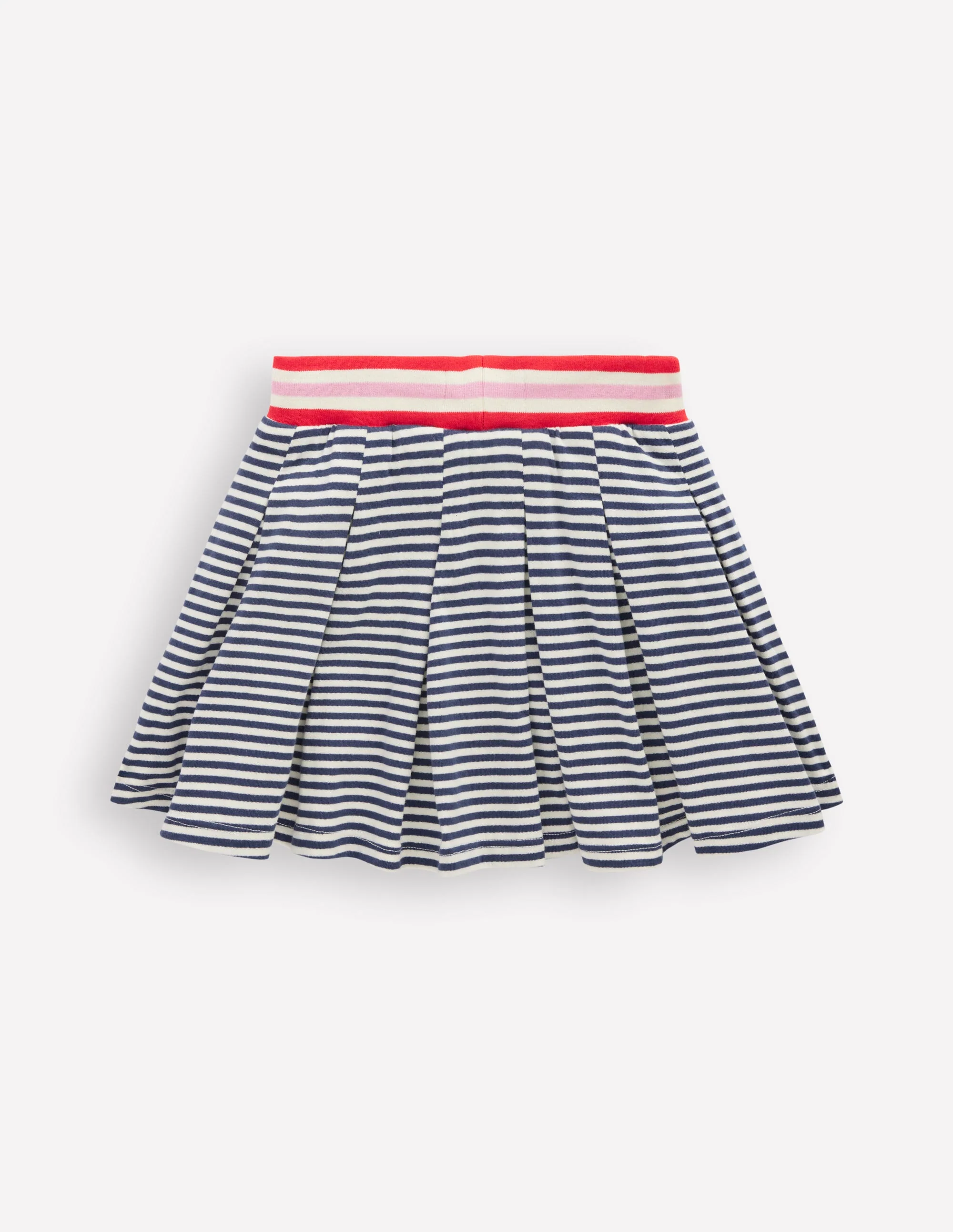 Pleated Jersey Skort-Navy Stripe - Image 3