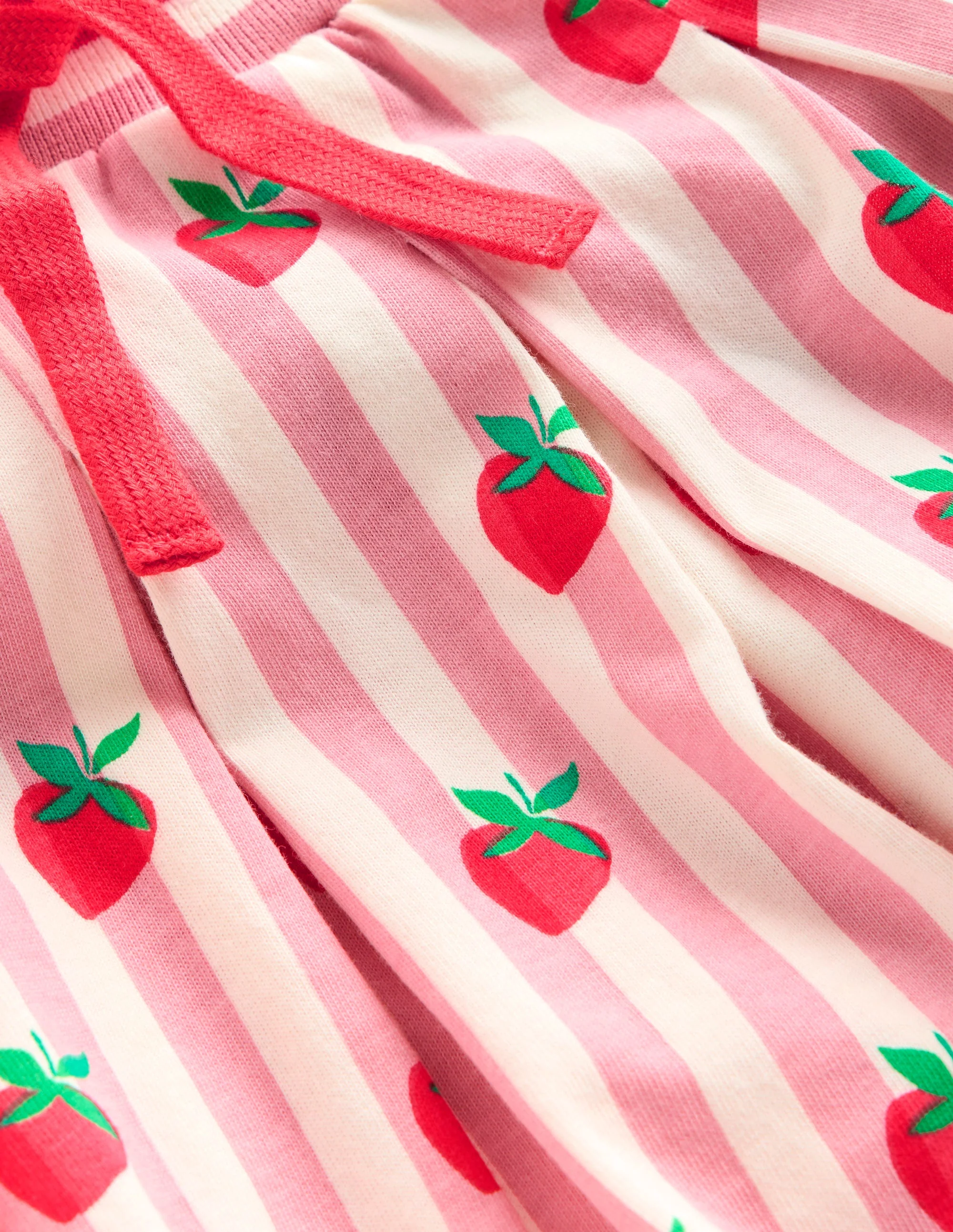 Pleated Jersey Skort-Pink Stripe Strawberries - Image 3
