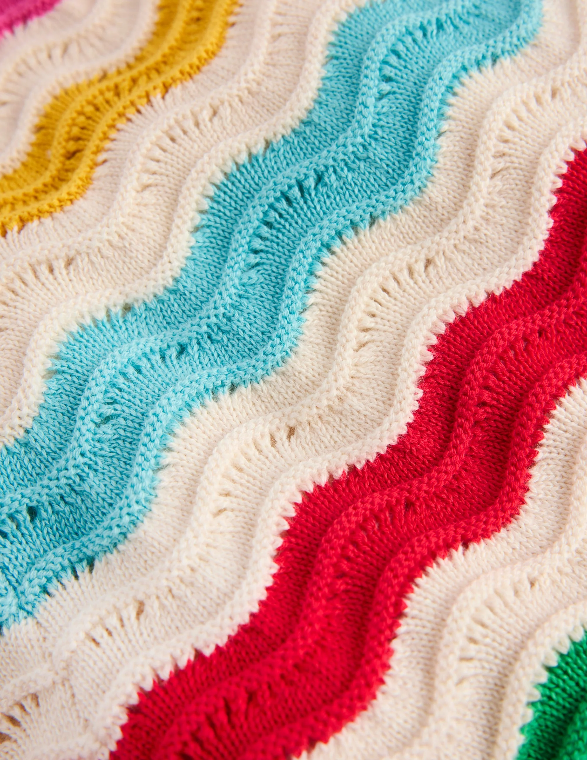 Pointelle Knitted Shorts-Ivory Multi Rainbow - Image 4