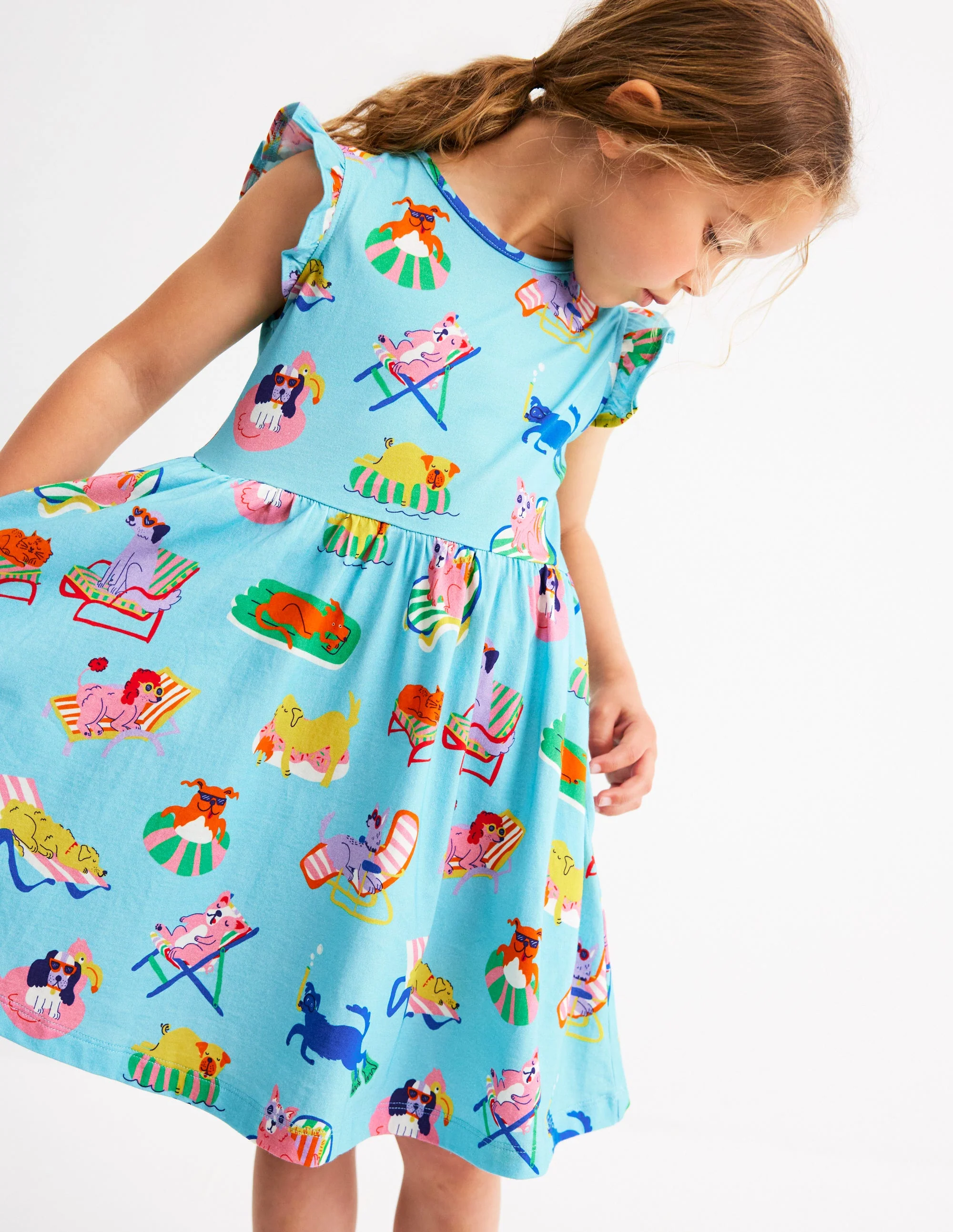 Posie Frill Sleeve Dress-Barbados Beach Poolside Pets