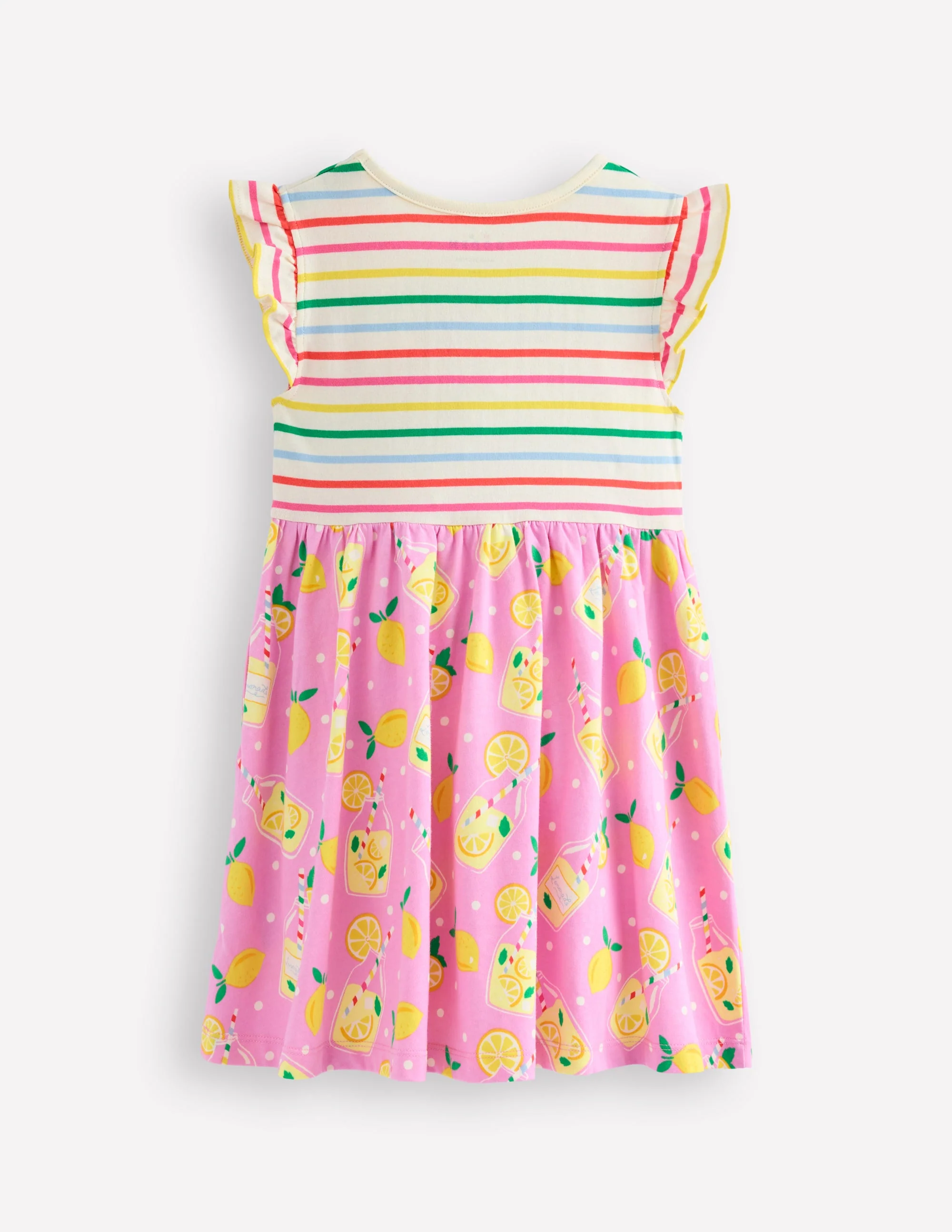 Posie Frill Sleeve Dress-Chalk Pink Lemonade - Image 3
