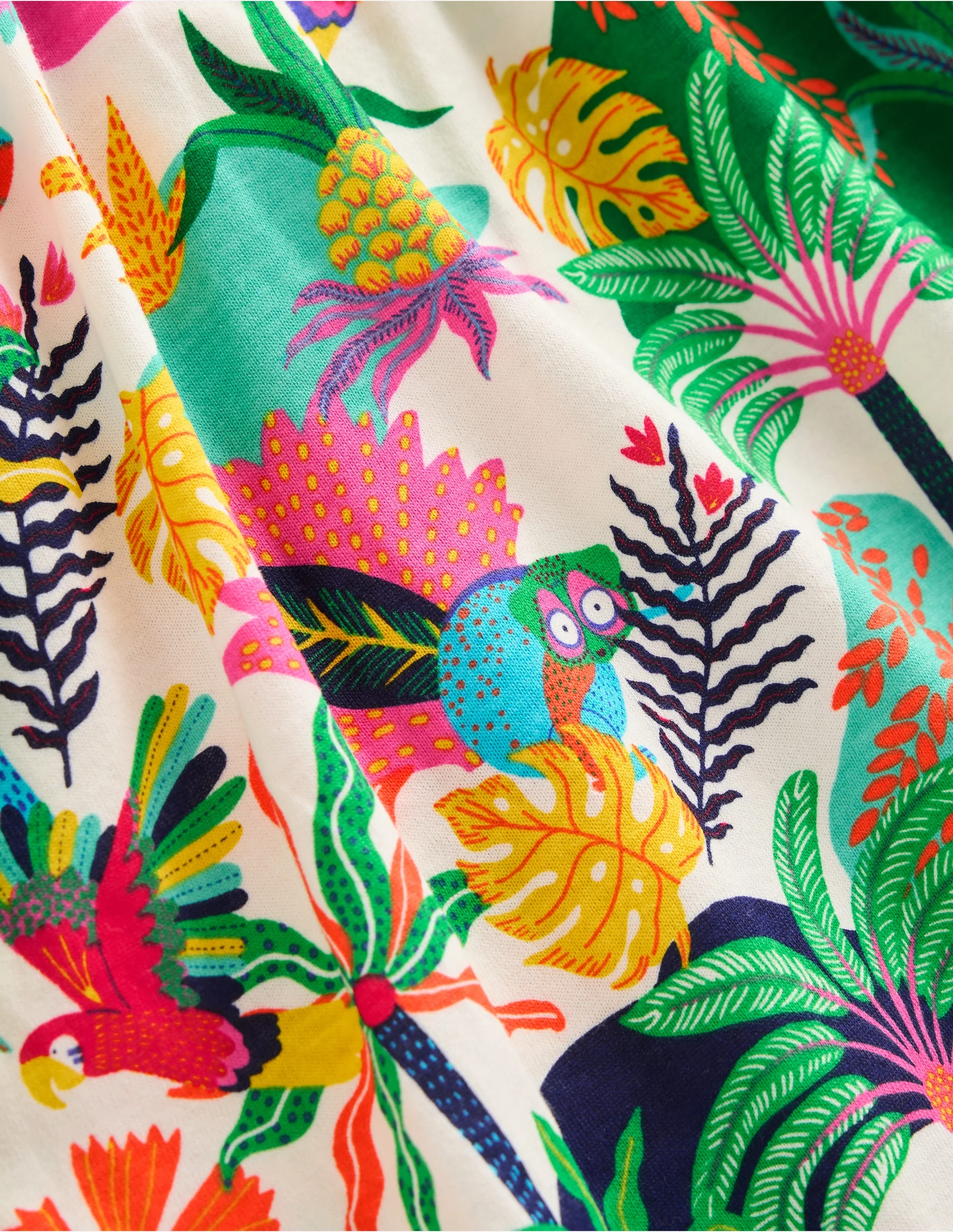 Posie Frill Sleeve Dress-Soft Ivory Multi Jungle - Image 3