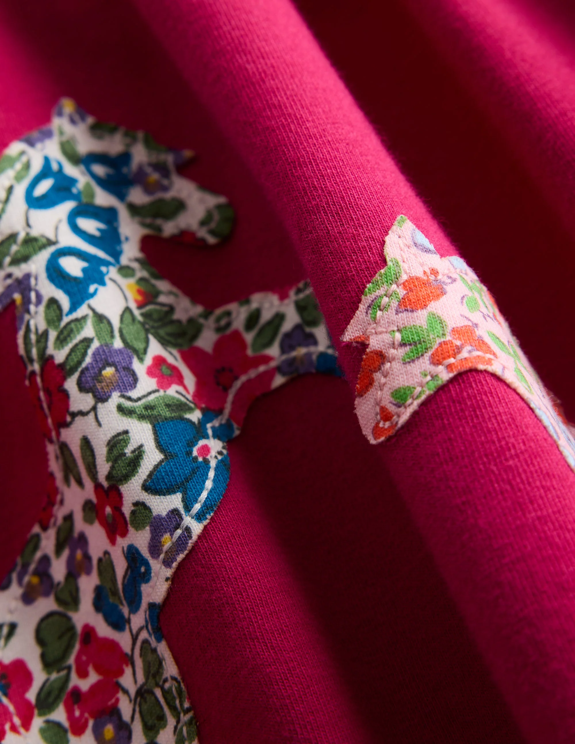 Pretty Appliqué Jersey Dress-Cherry Jam Horses - Image 3