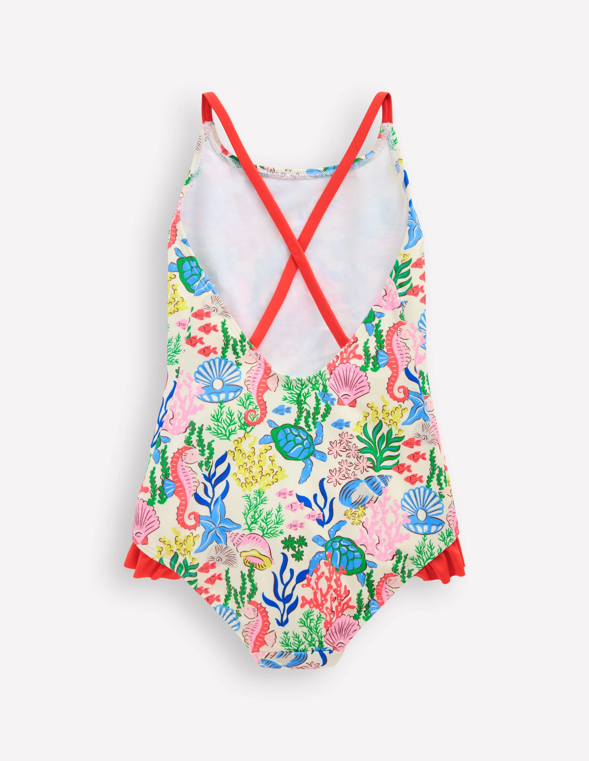 Pretty Cross-Back Swimsuit-Multi Coral Cove - Image 2