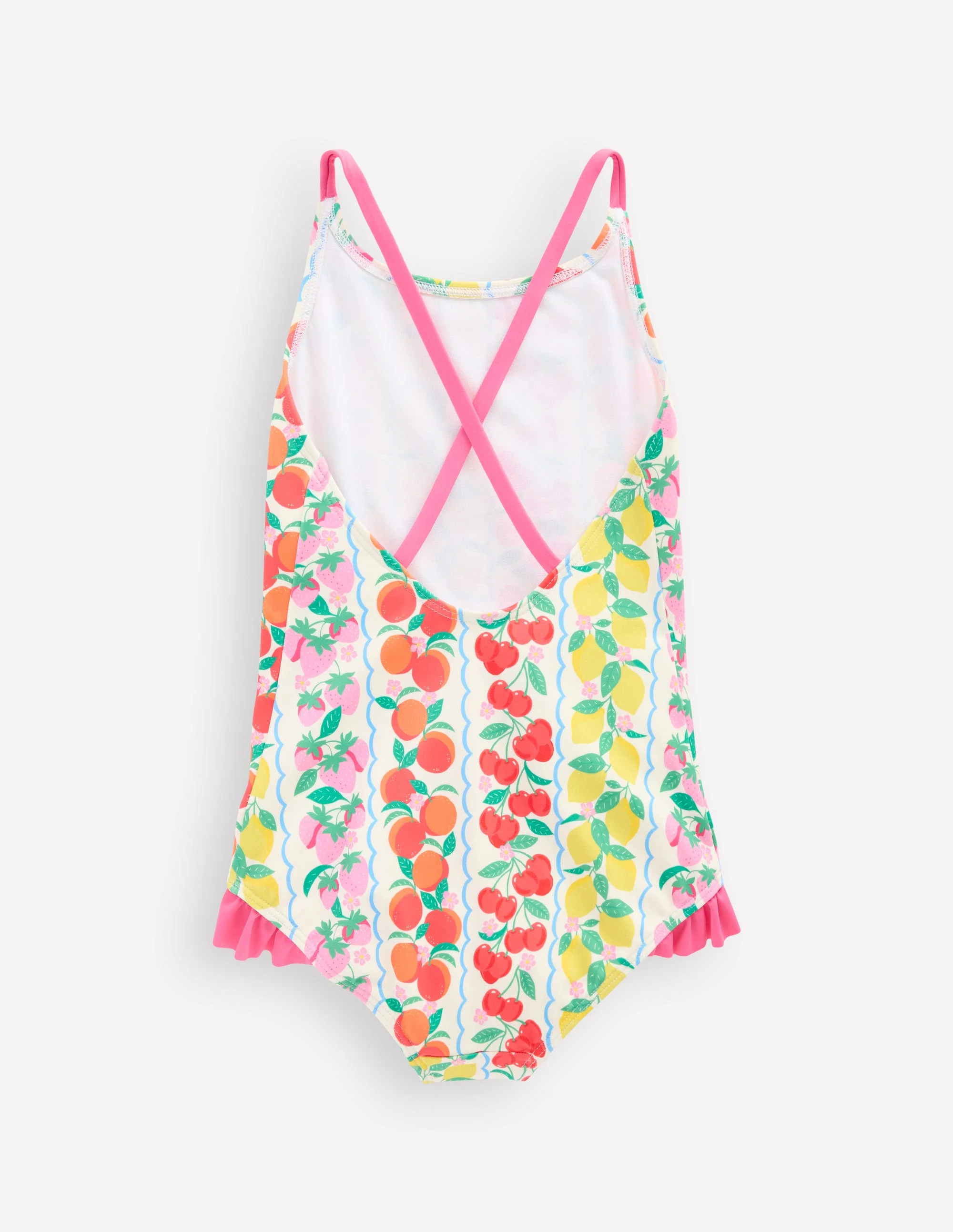 Pretty Cross-Back Swimsuit-Rainbow Fruit Stripe - Image 2