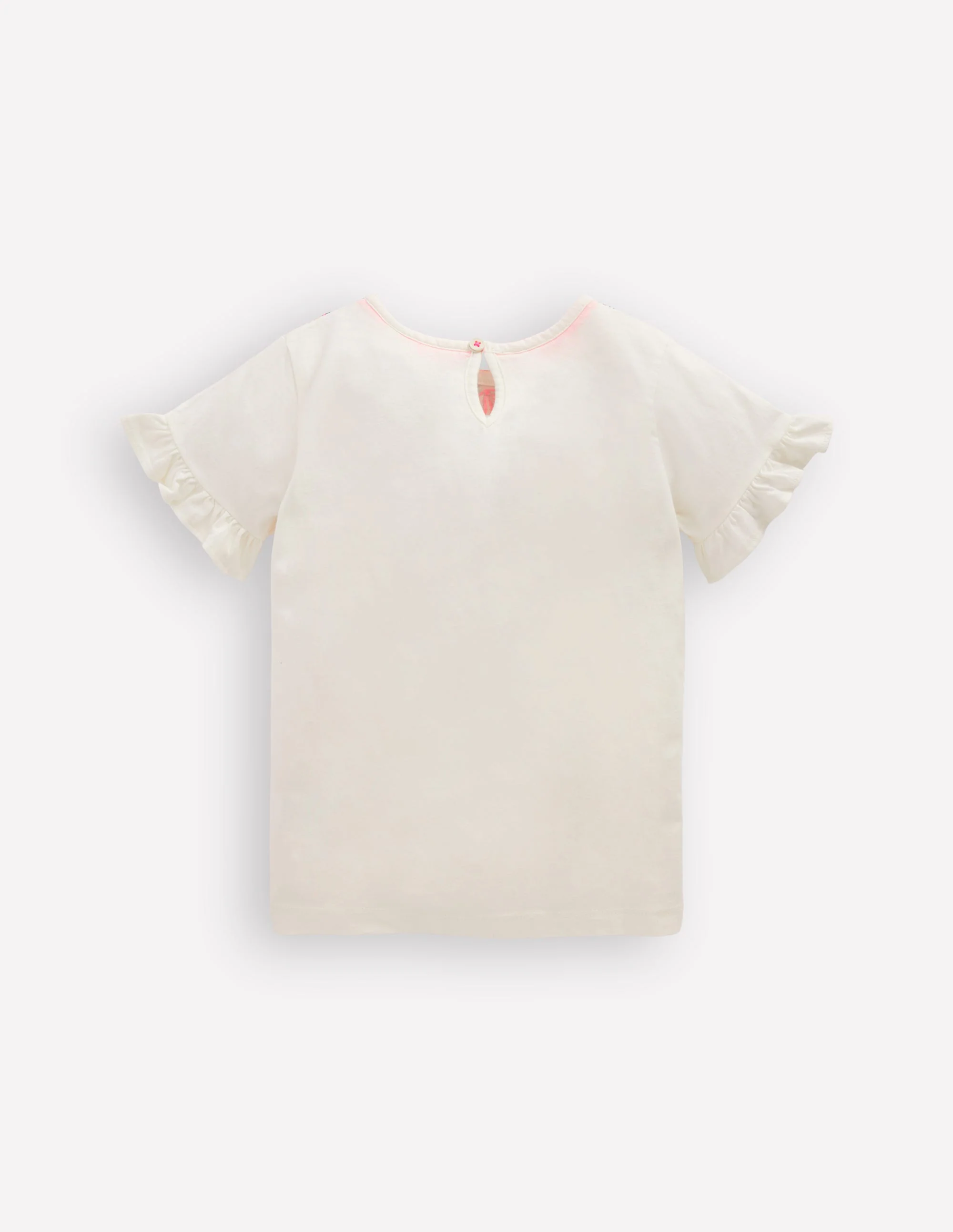 Pretty Frill T-shirt-Ivory Printed Collar - Image 2