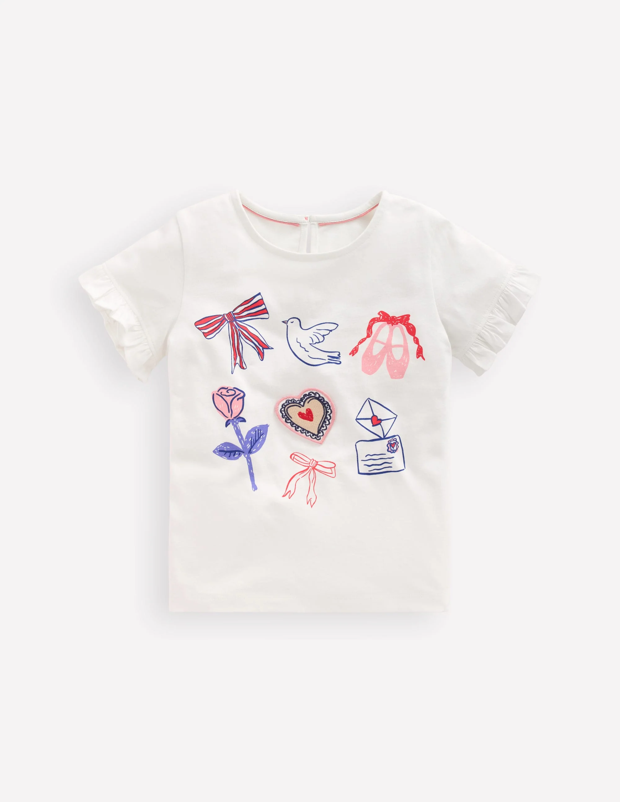 Pretty Frill T-shirt-White Valentines