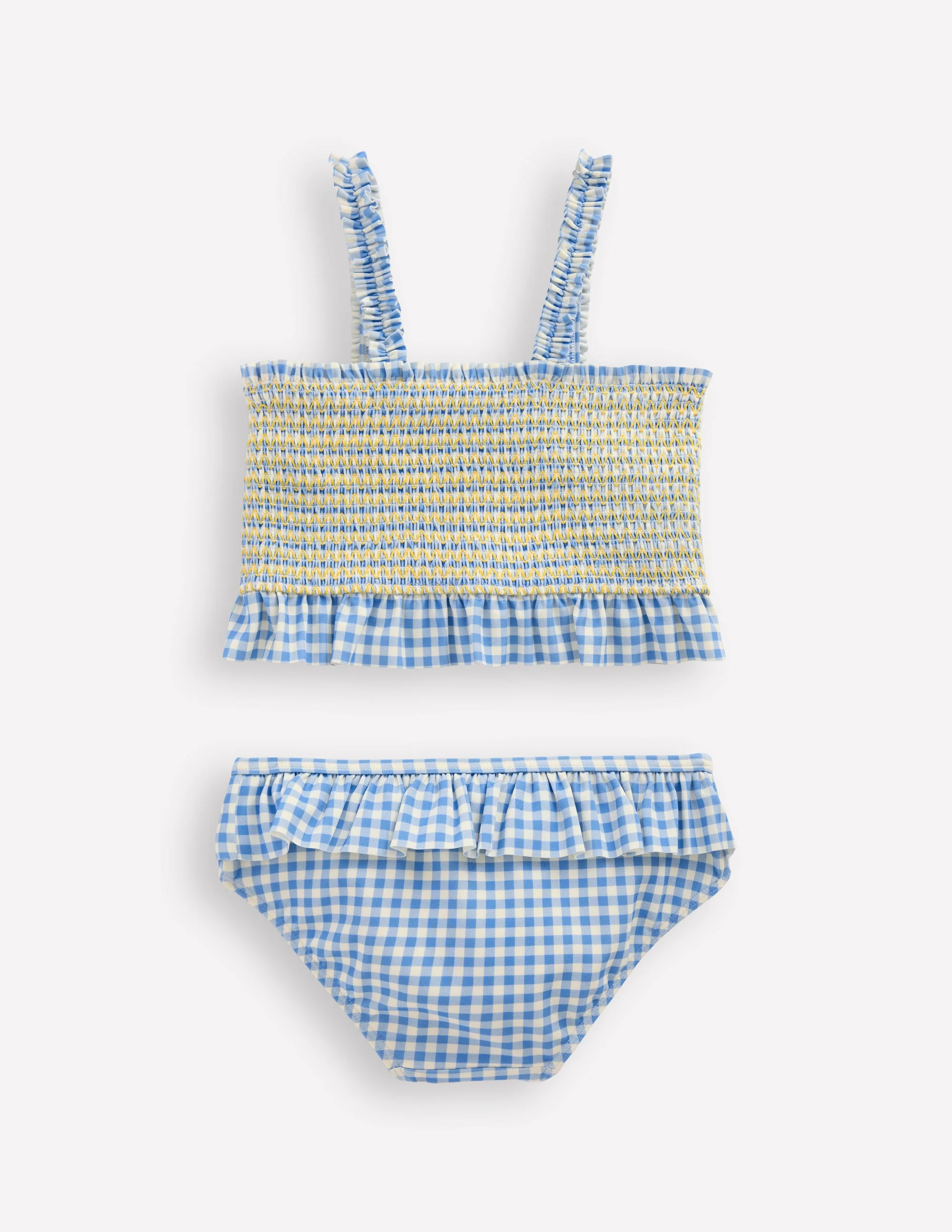 Pretty Peplum Bikini-Smocked Gingham Daisy - Image 2
